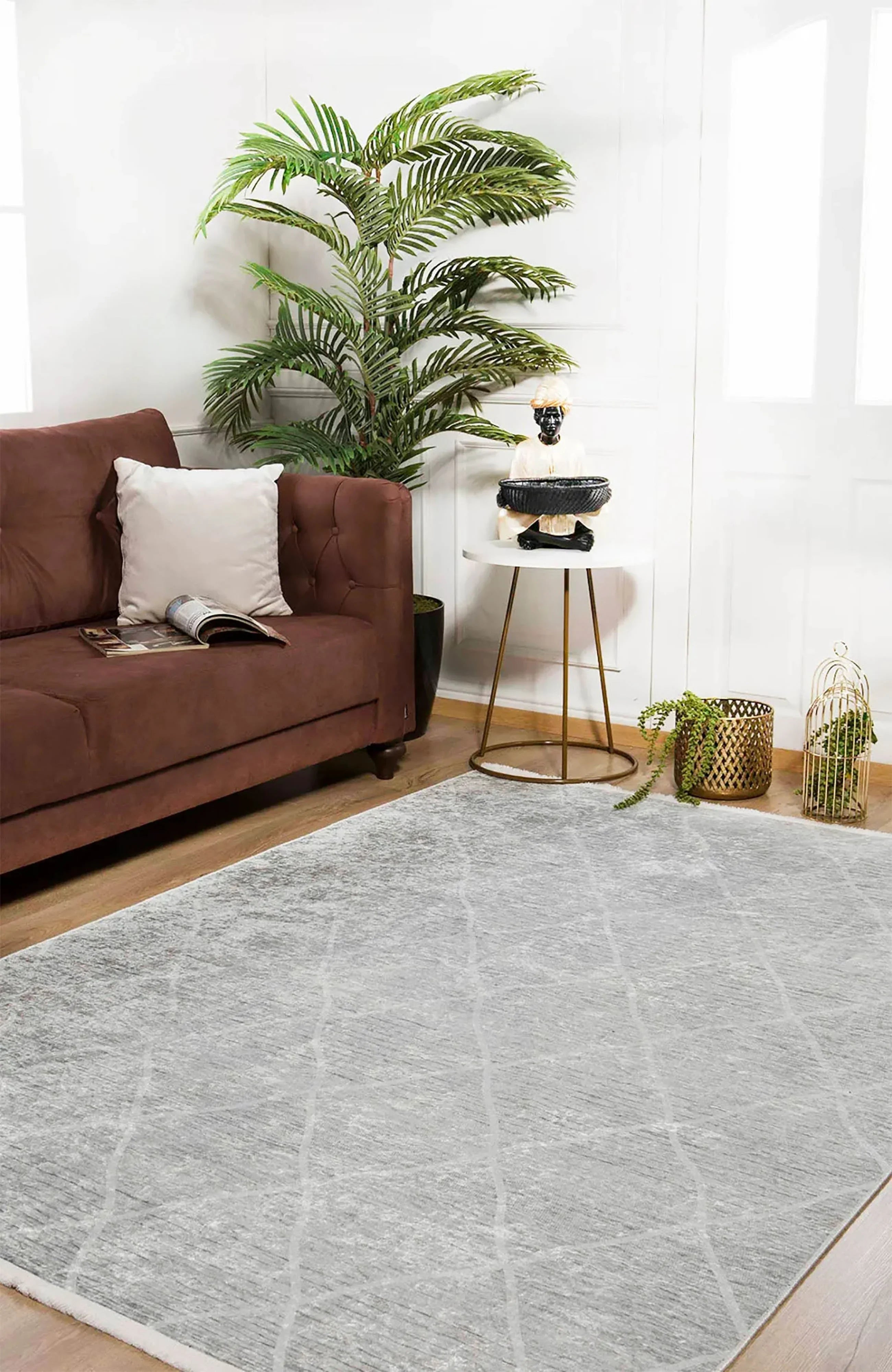 Fas Krem Geometrik Modern Halı