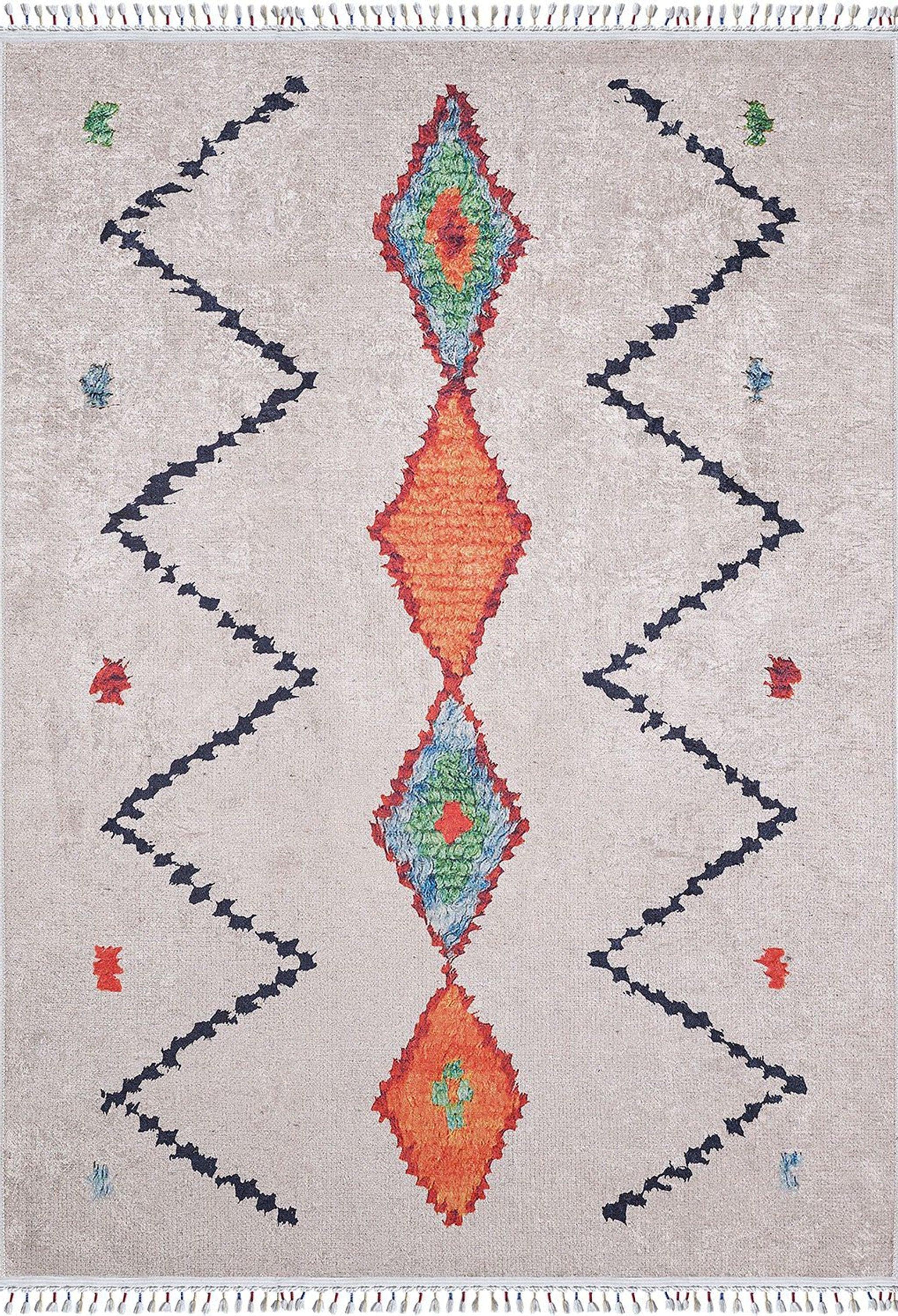 Fas Tarzı Beyaz Kilim Halı