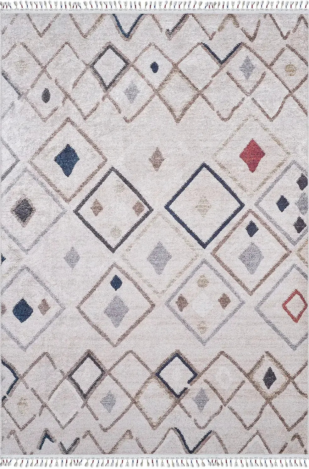 Fas Tarzı Geometrik Desenli Bohem Kilim Halı