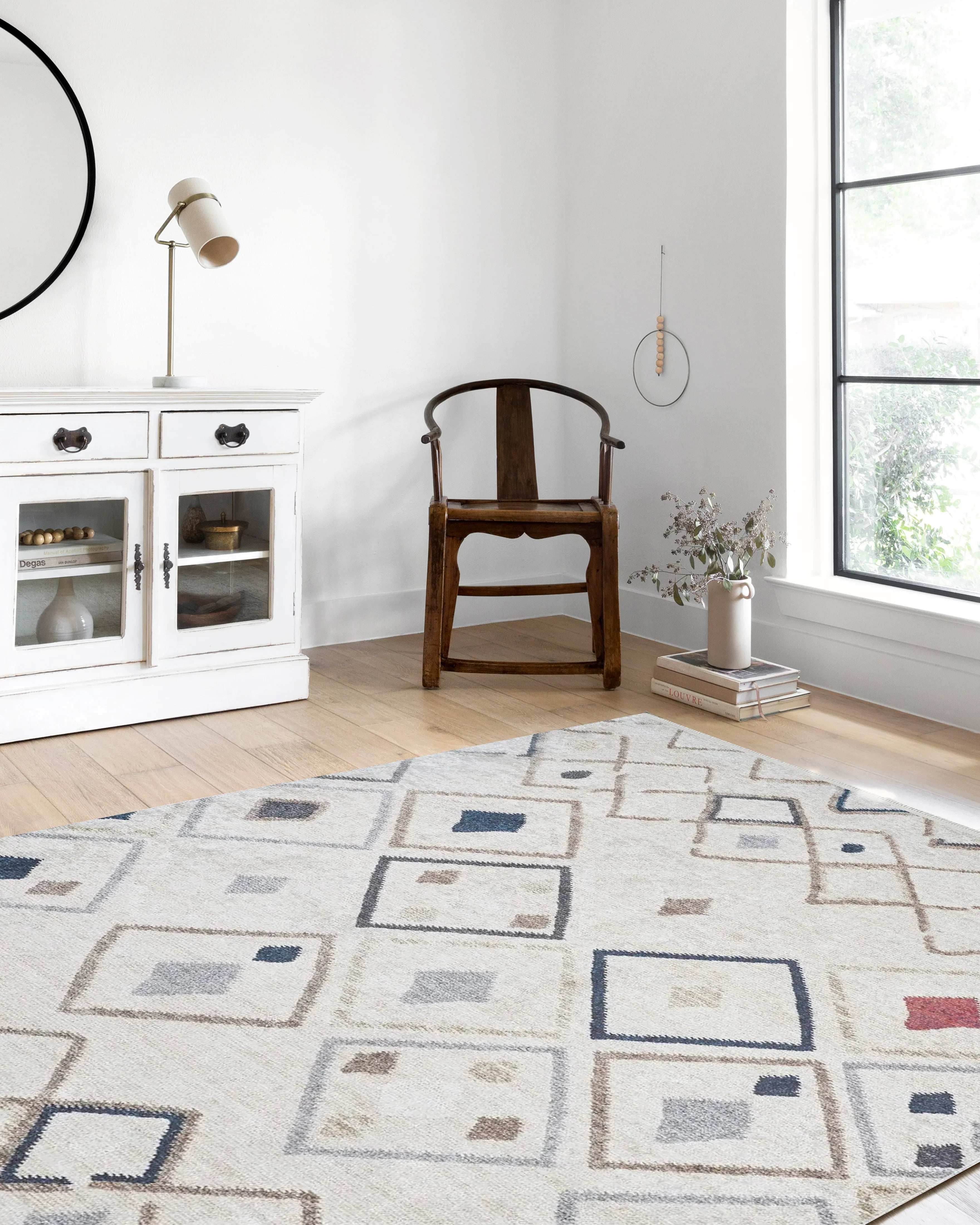 Fas Tarzı Geometrik Desenli Bohem Kilim Halı