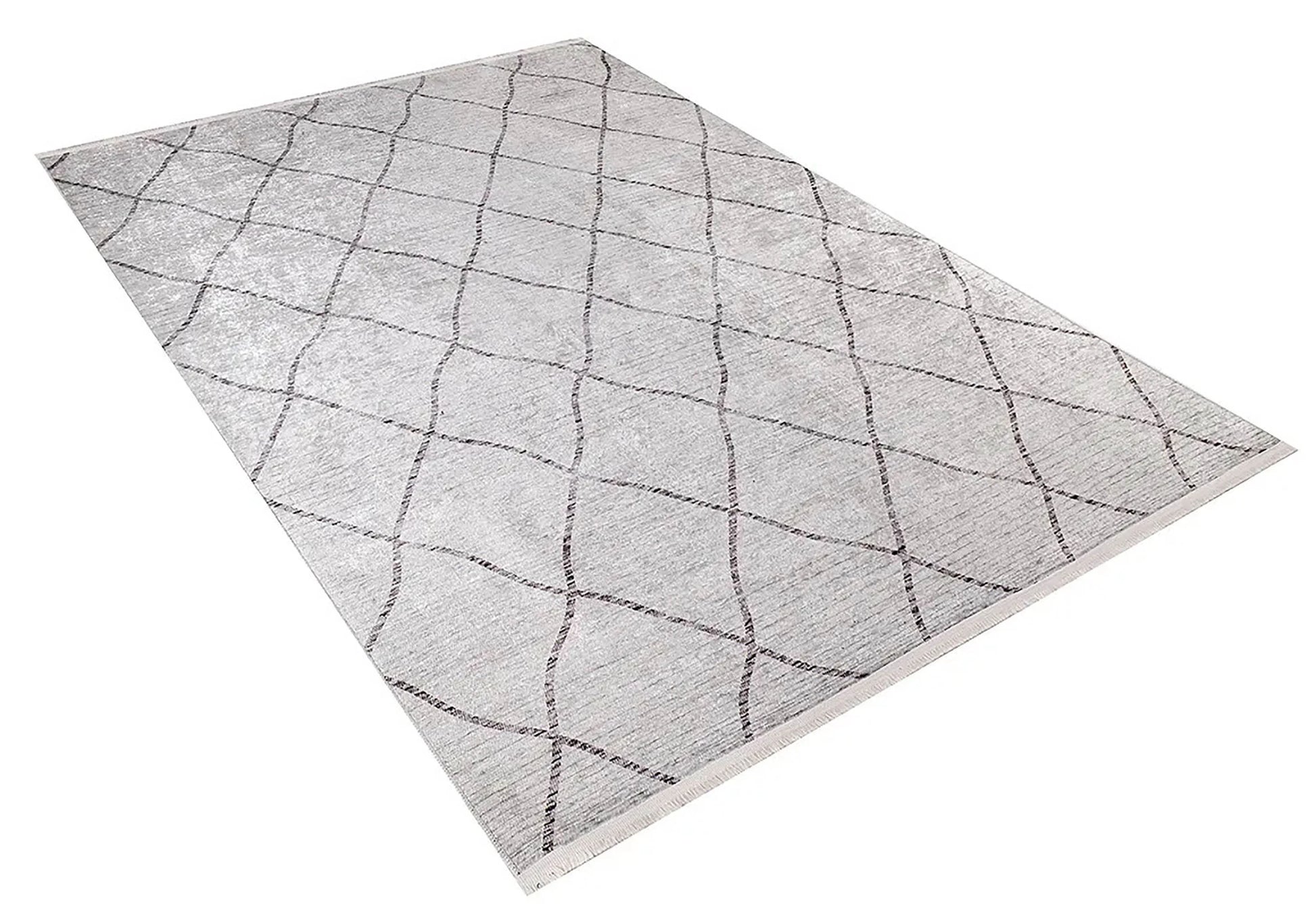 Fas Tarzı Krem Geometrik Modern Lüks Halı