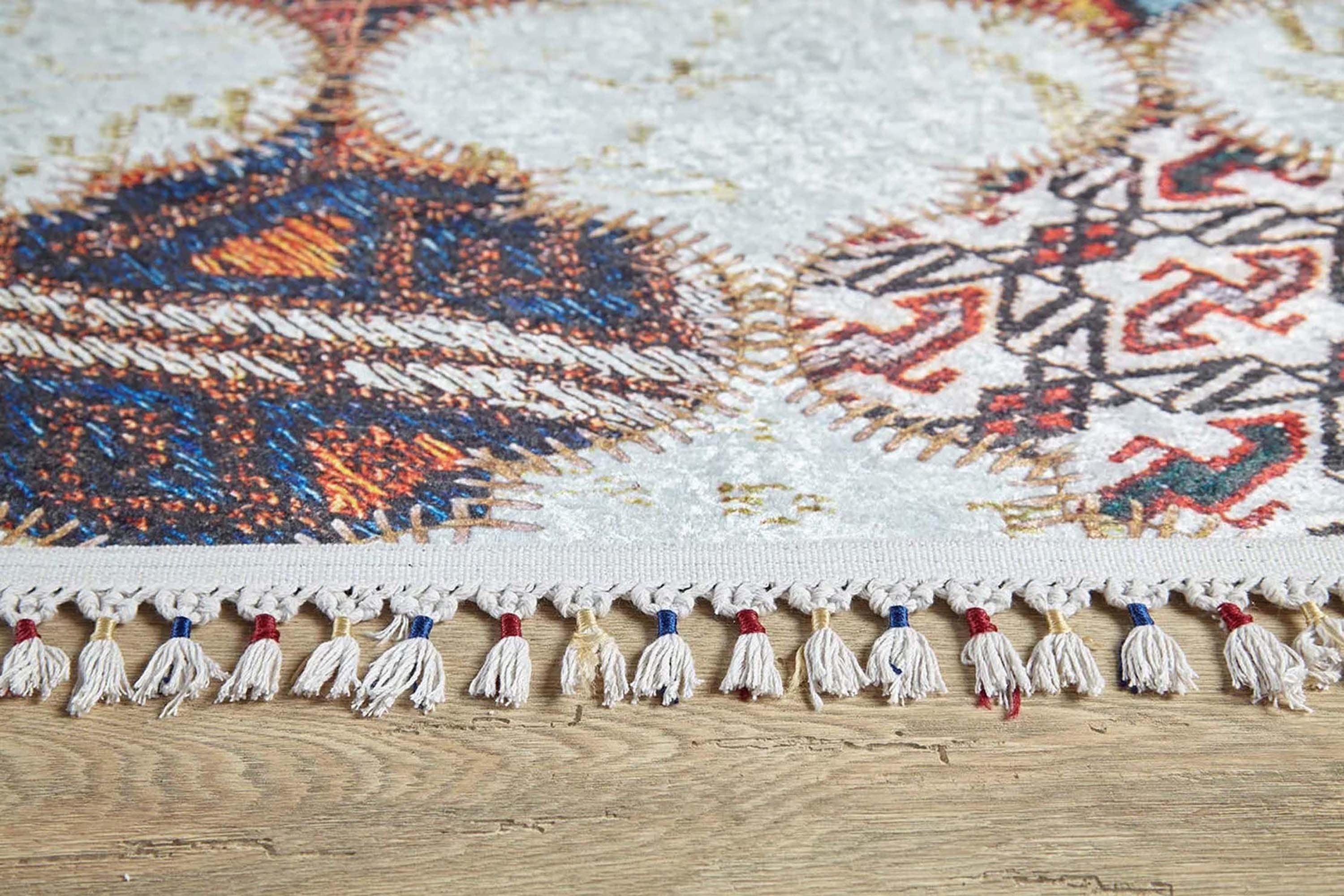 Renkli Petek Desenli Patchwork Görünümlü Halı