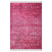Fuşya Beyaz Minimal Geometrik Desenli Kilim Halı