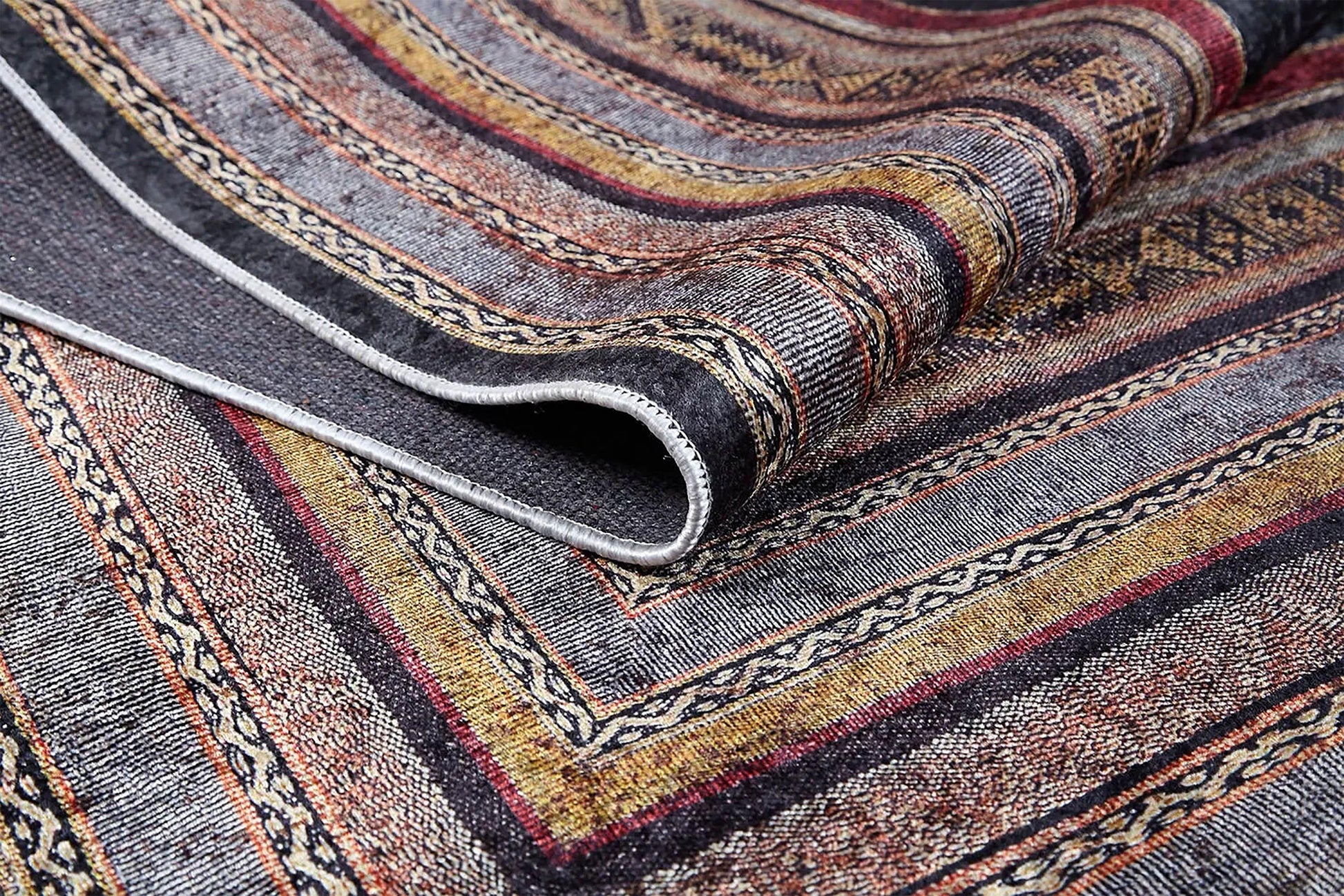 Geometrik Çok Renkli Bohem Tarzı Halı