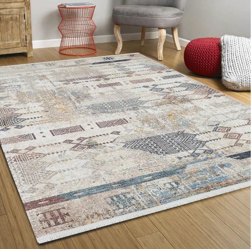 Geometrik Sade Bej Kilim Halı