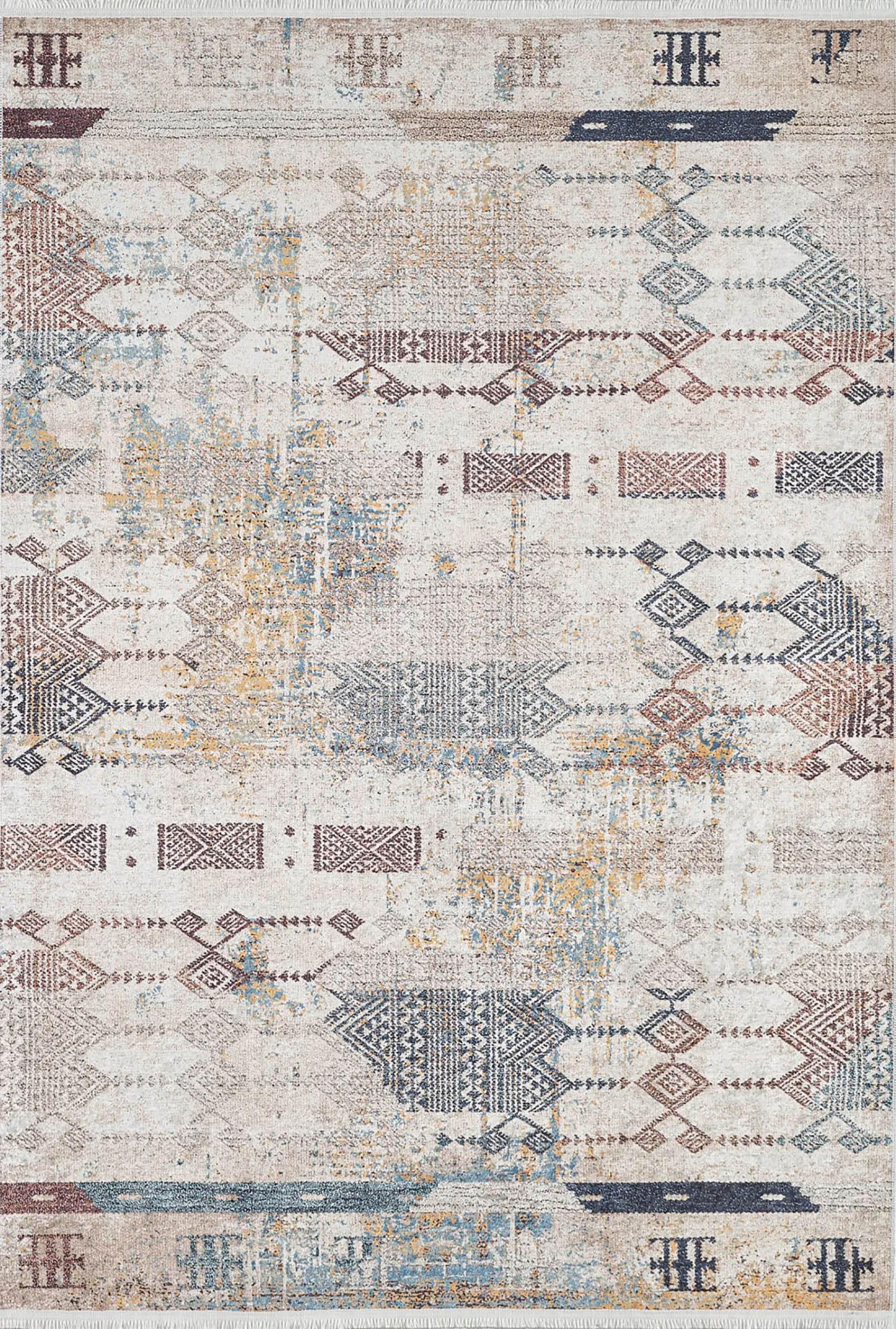 Geometrik Sade Bej Kilim Halı