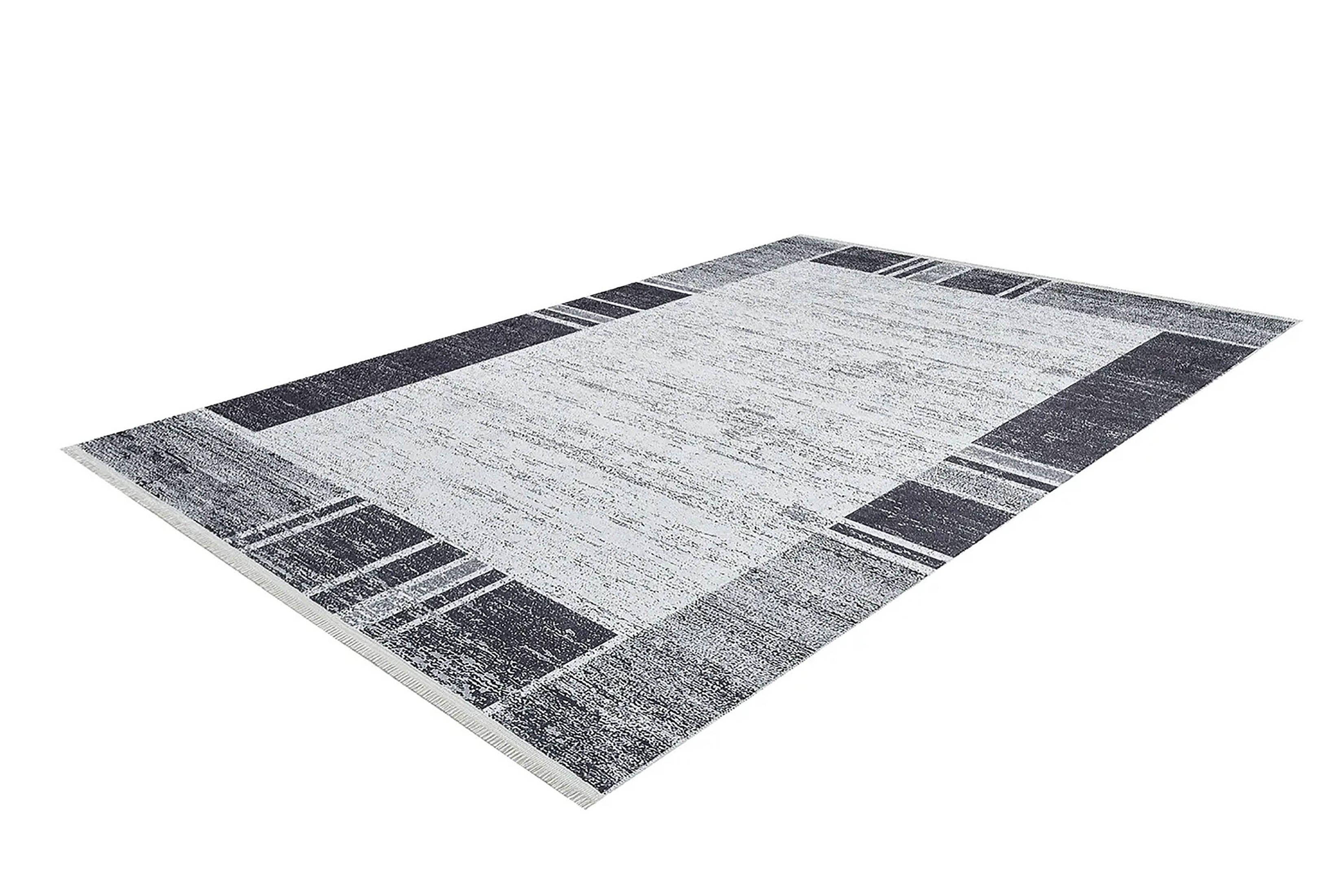 Geometrik Siyah Gri Halı