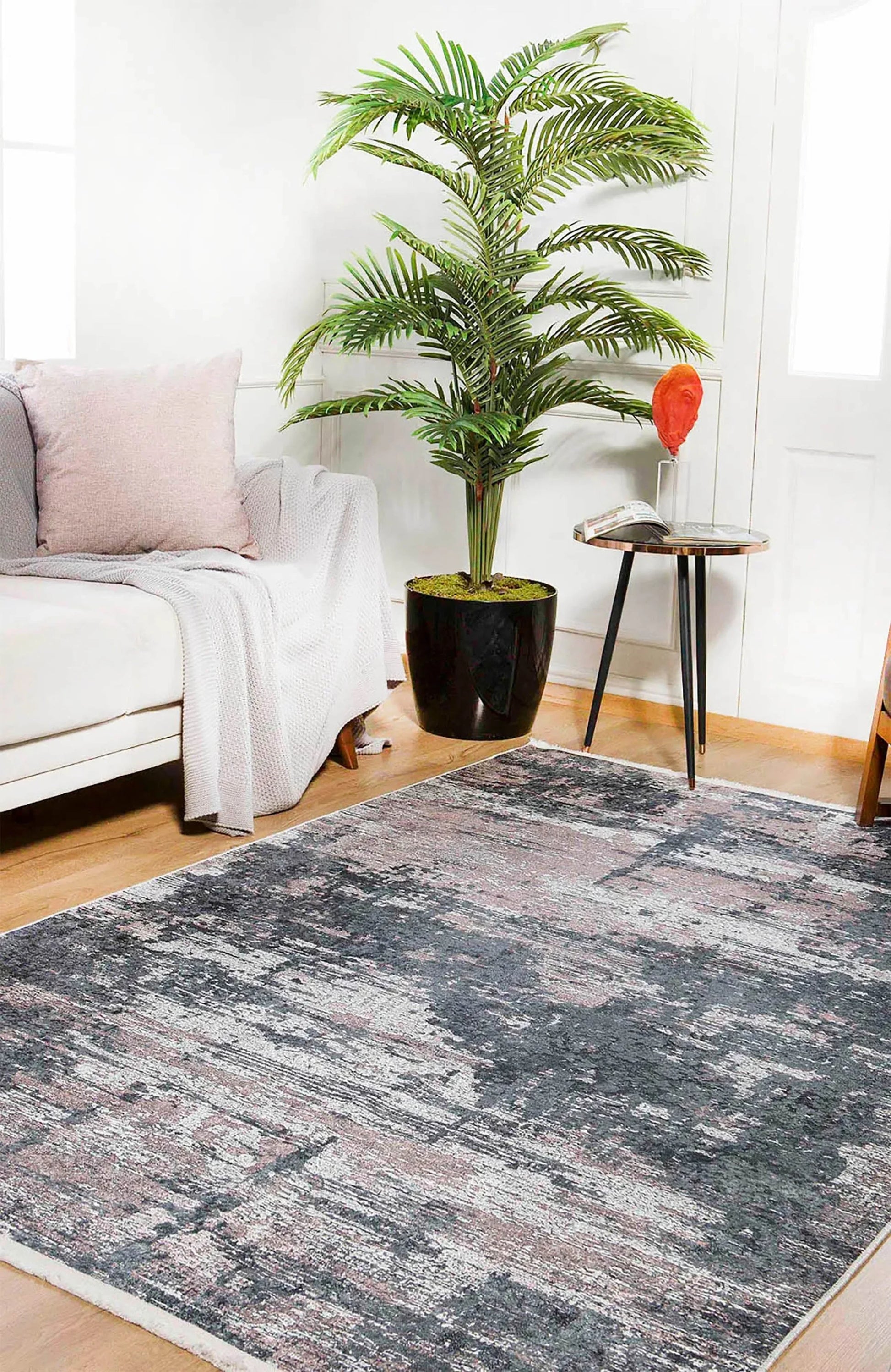Gri Açık Pembe Modern Halı