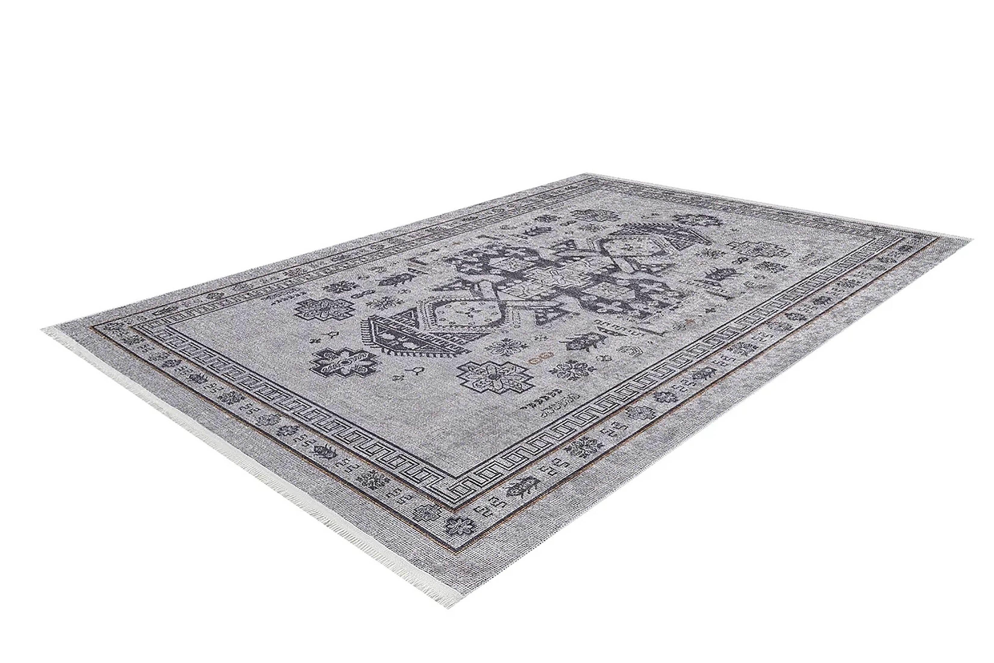 Gri Antik Oryantal Madalyon Halı