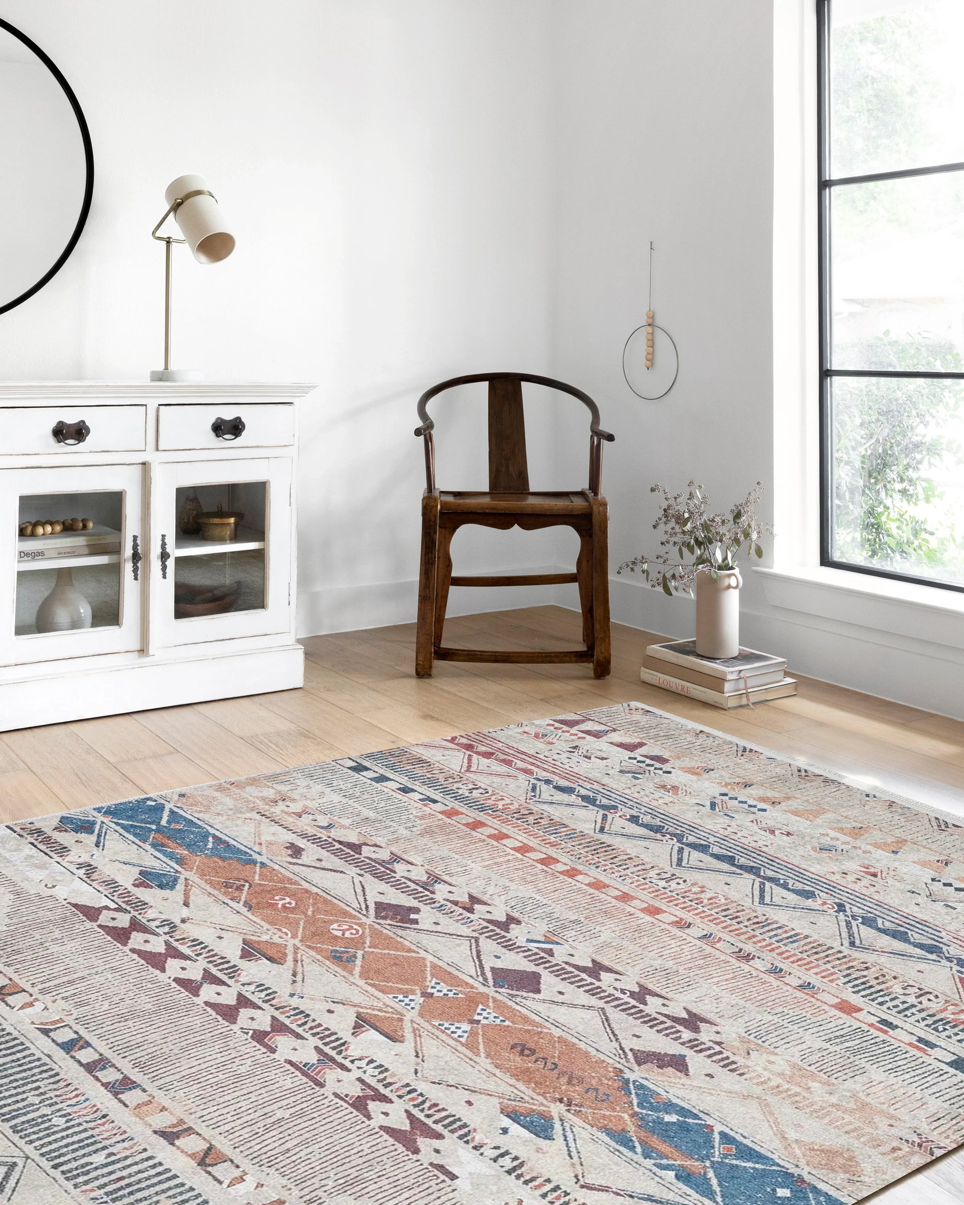 Gri Bej Renkli Geometrik Desenli Anadolu Kilim Halı