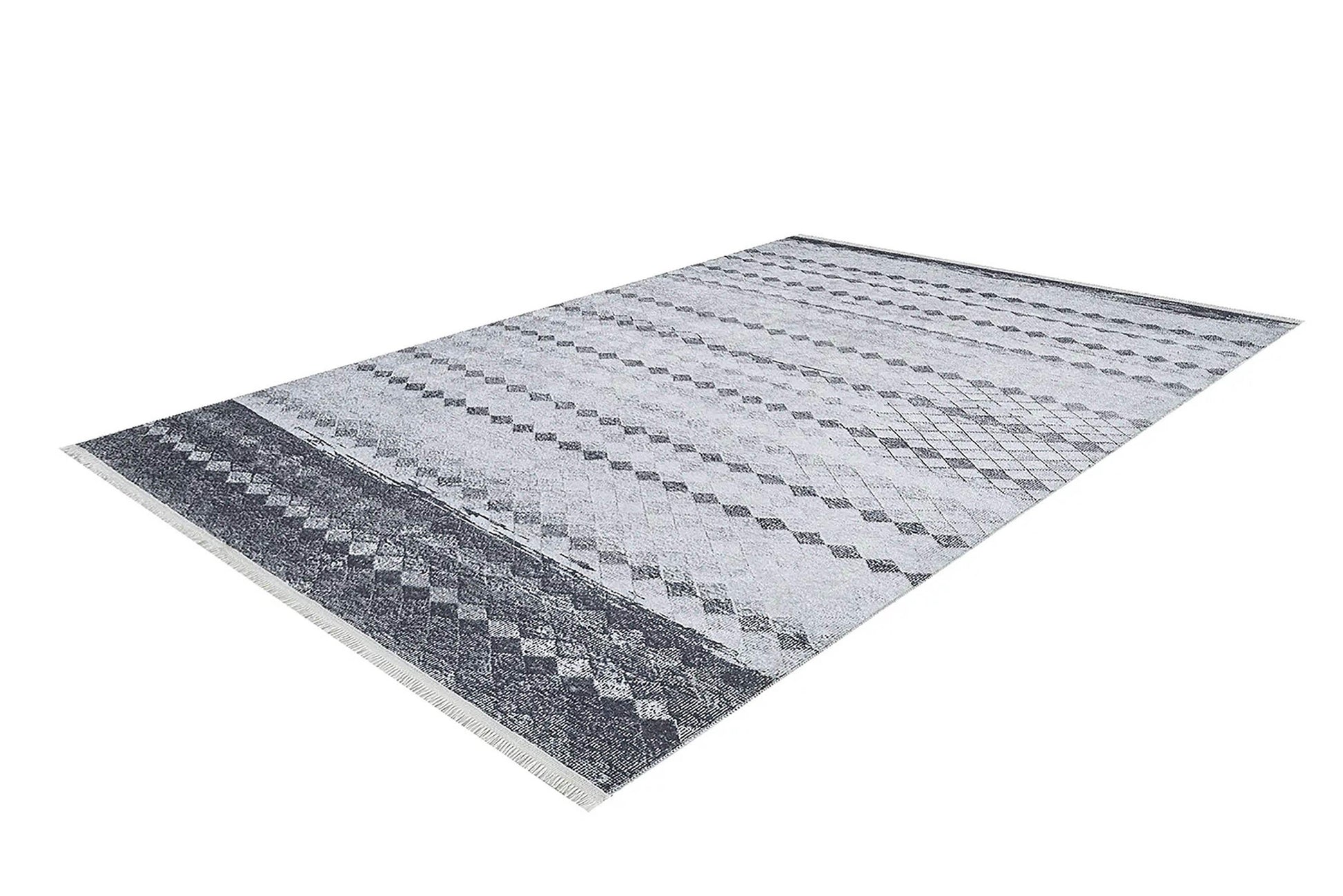 Gri Geometrik Antik Vintage Halı