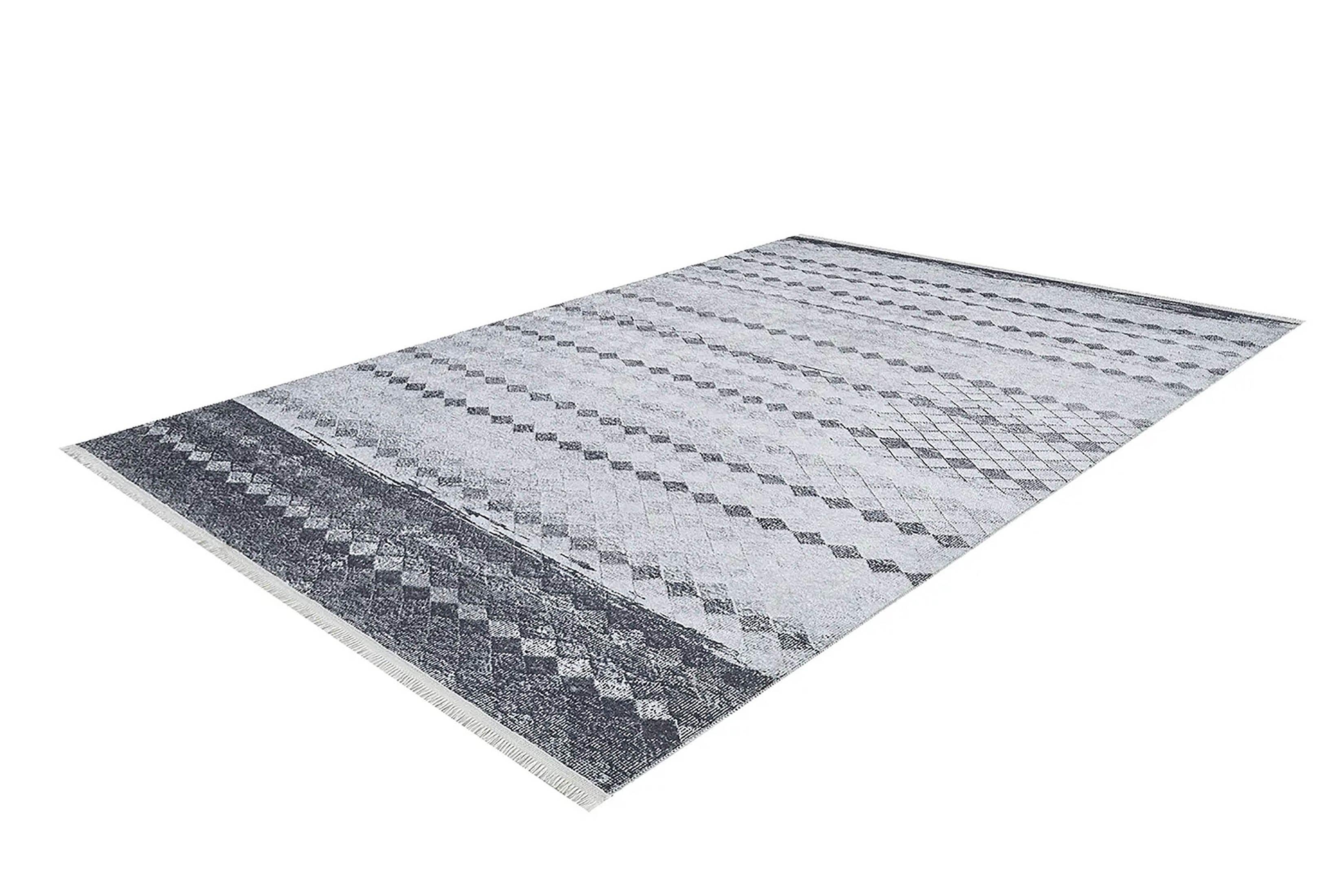 Gri Geometrik Antik Vintage Halı