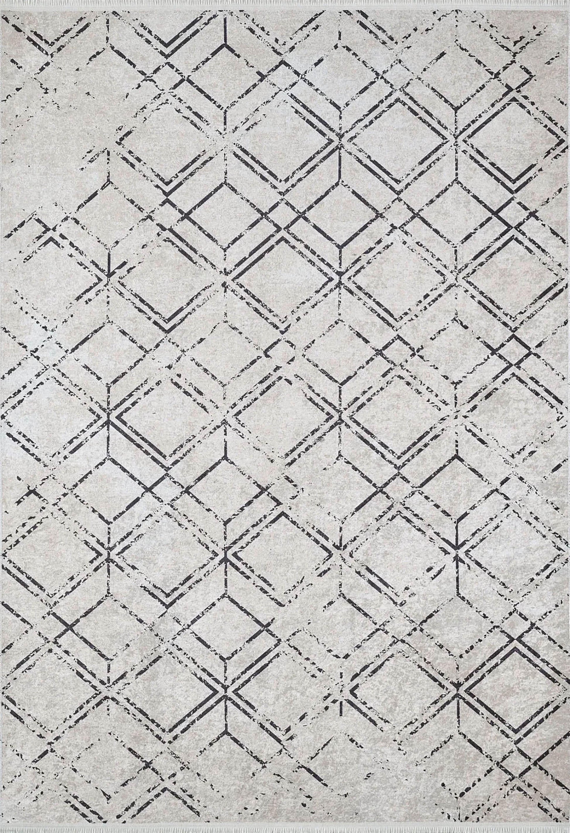 Gri Geometrik Antika Halı