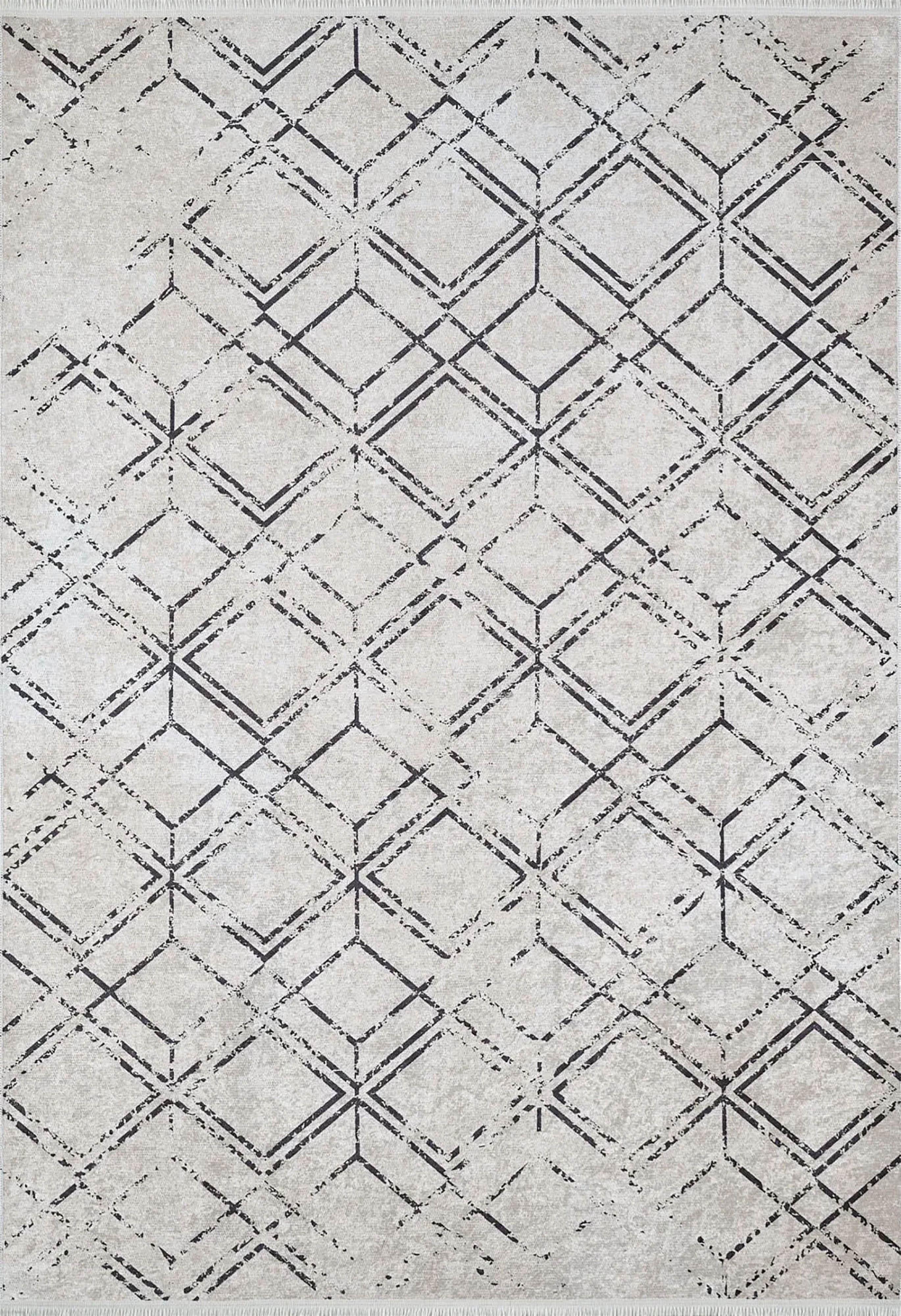 Gri Geometrik Antika Halı