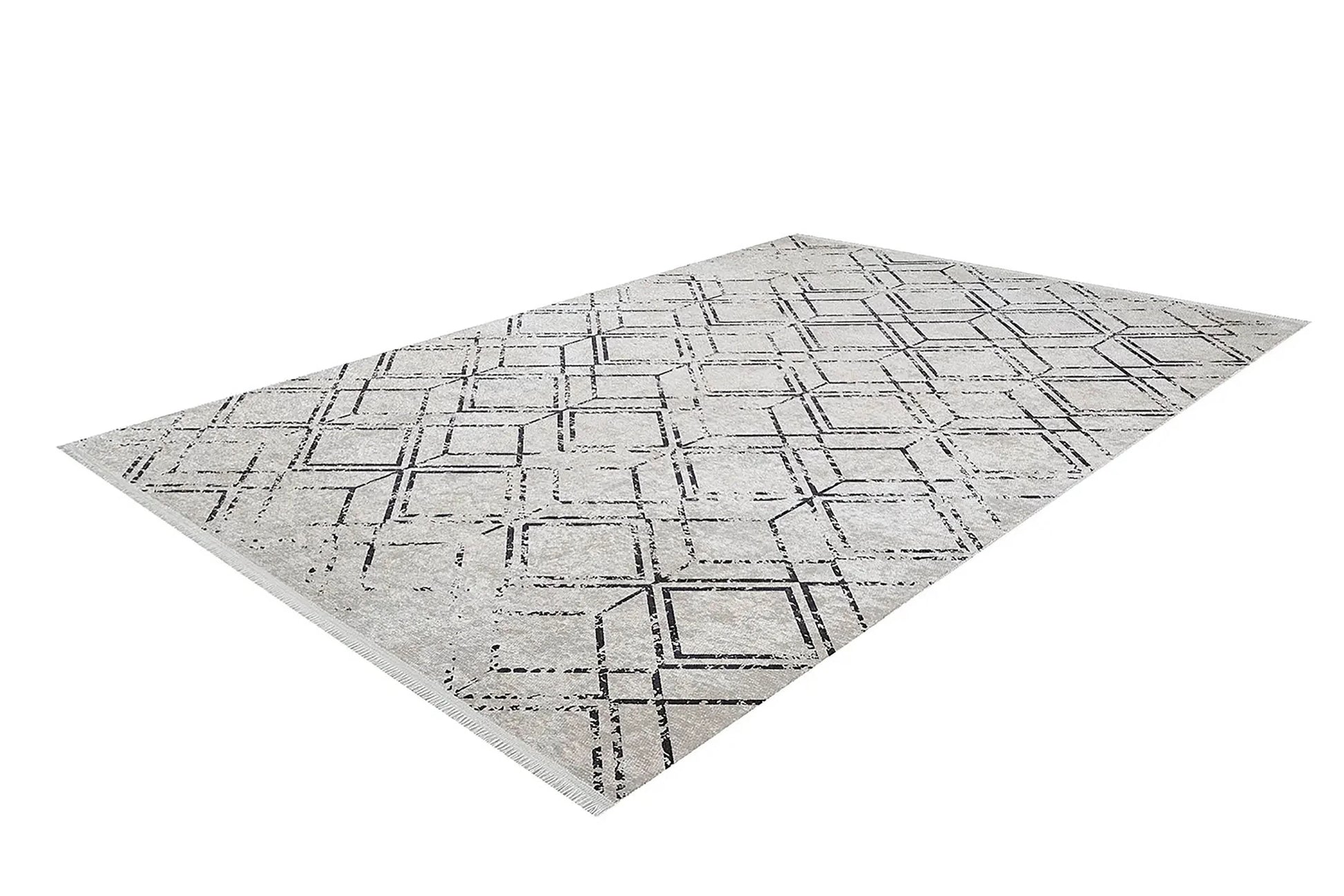 Gri Geometrik Antika Halı