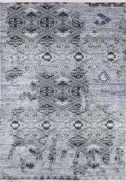 Gri Geometrik Eskitme Halı