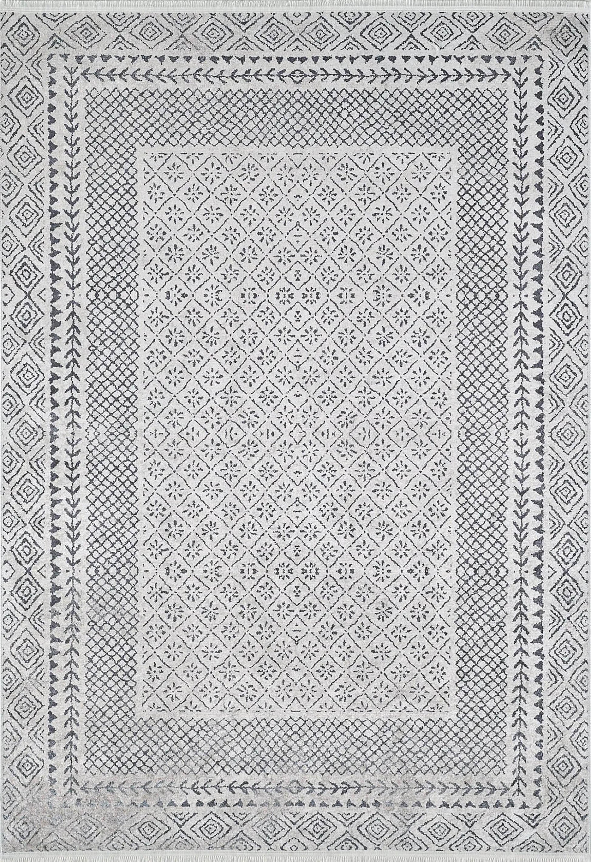 Gri Geometrik Halı