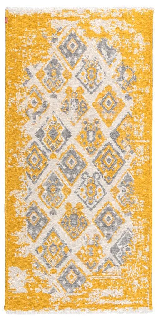 Gri Sarı Çift Taraflı Modern Vintage Yıkanabilir Antibakteriyel Halı