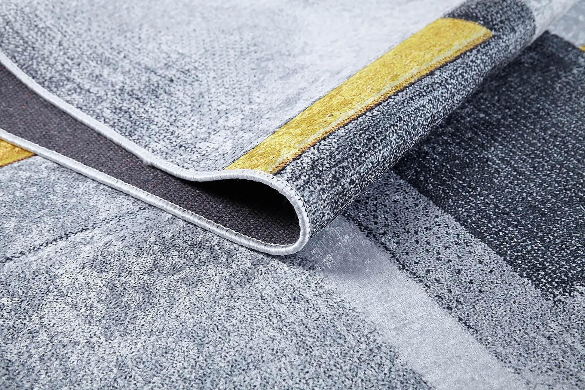 Gri Sarı Modern Geometrik Halı