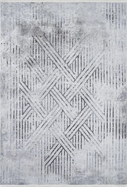 Gri Siyah Çapraz Çizgili Modern Halı