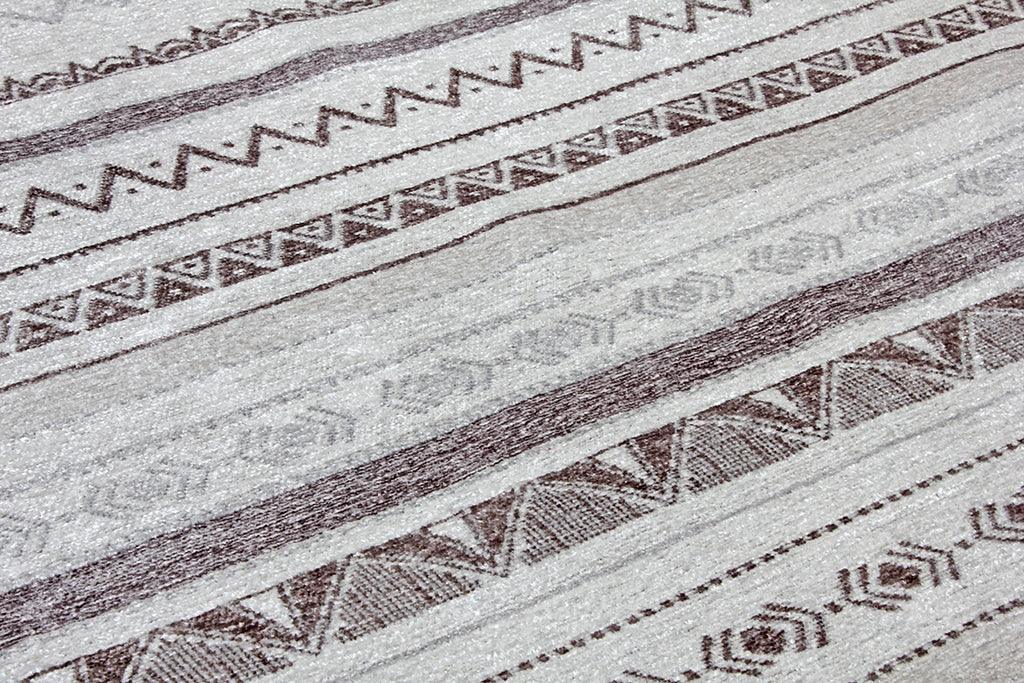Gri Siyah Pamuk Polyester Modern İskandinav Yıkanabilir Halı