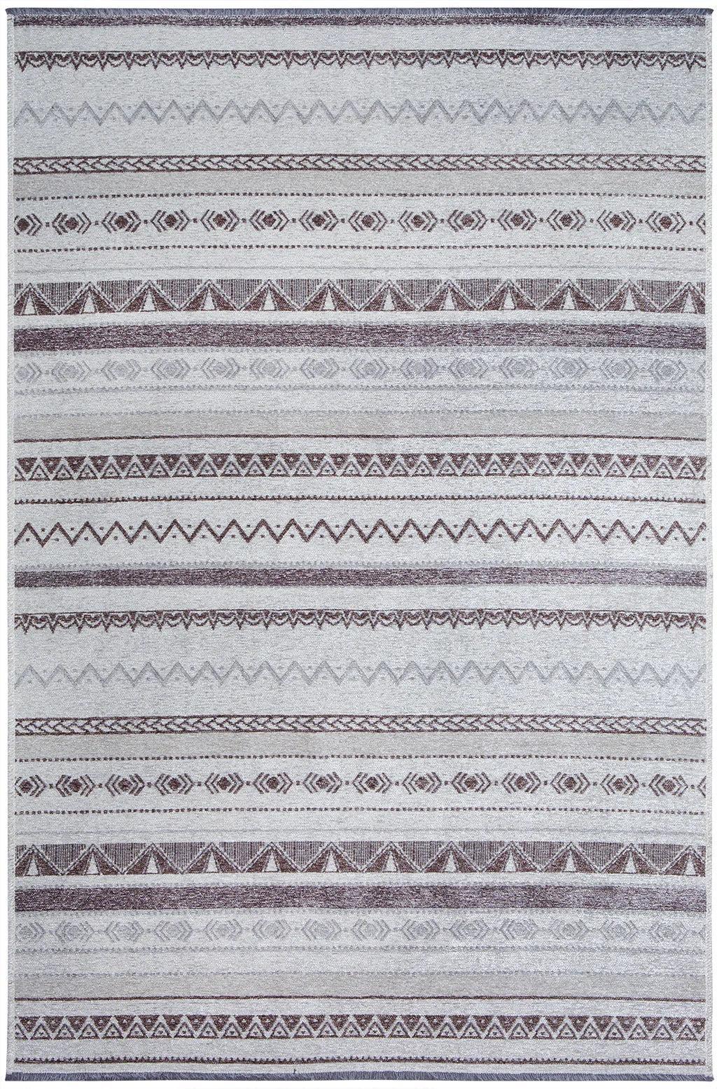Gri Siyah Pamuk Polyester Modern İskandinav Yıkanabilir Halı
