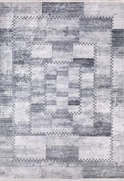 Gri Siyah Ton Sür Ton Patchwork Efektli Halı