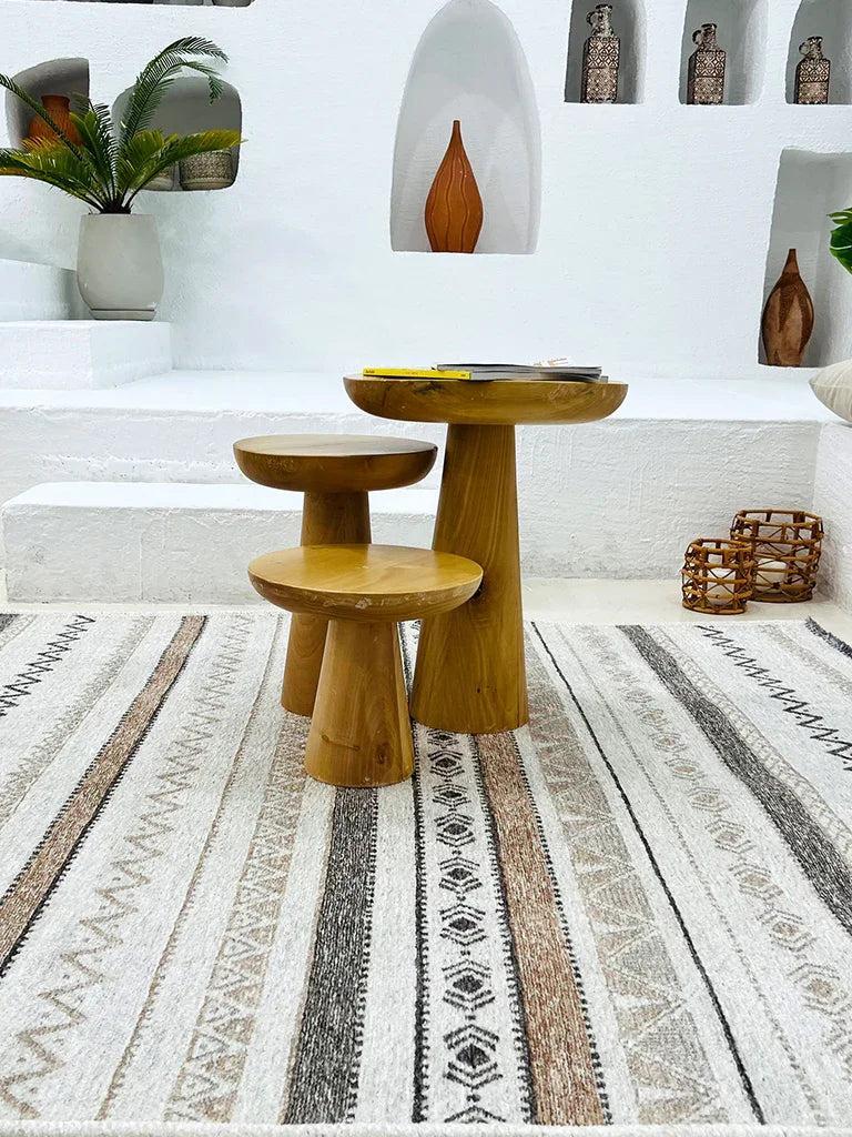 Gri Siyah ve Beyaz Bej Modern İskandinav Yıkanabilir Halı