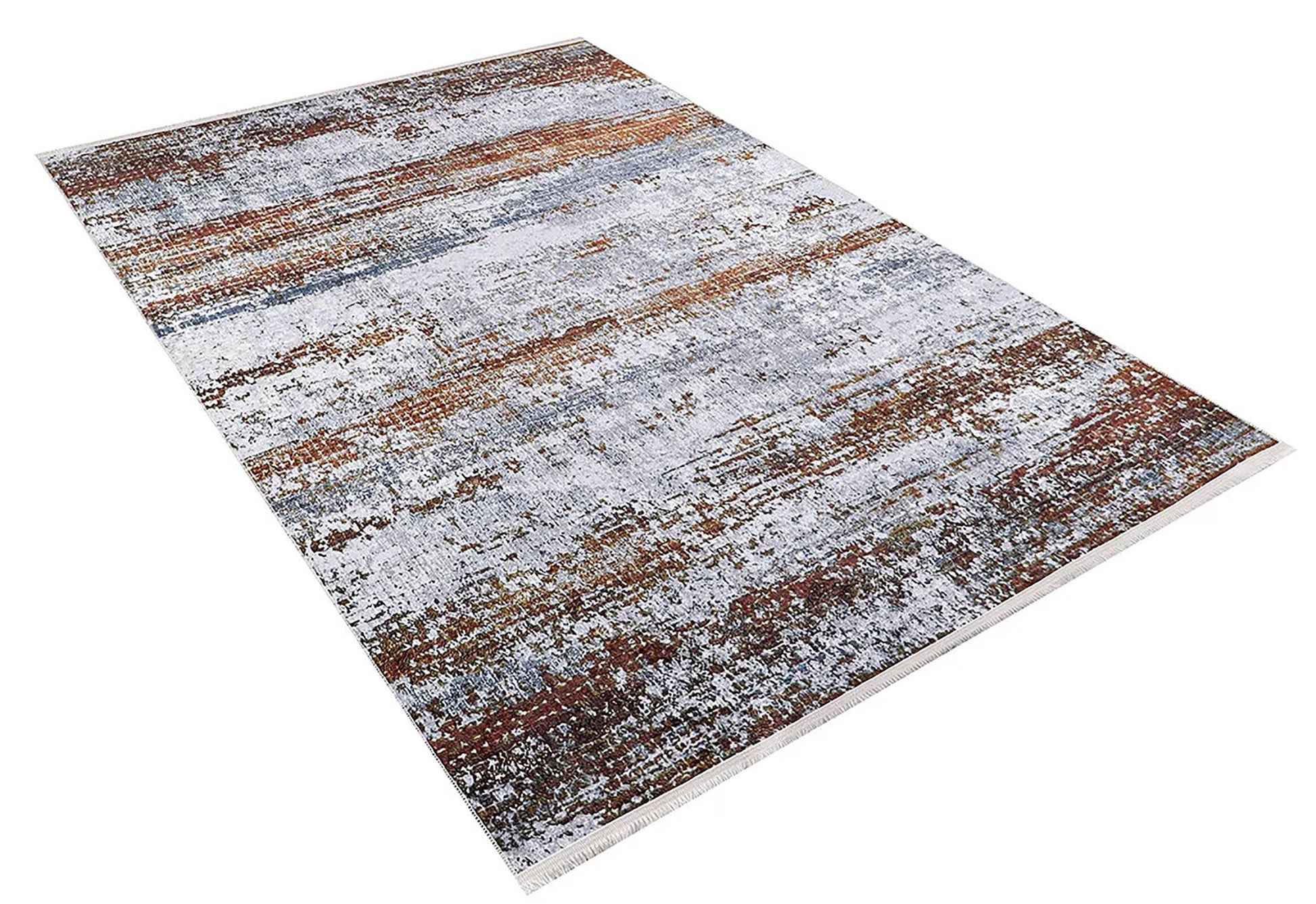 Gri Turuncu Modern Halı