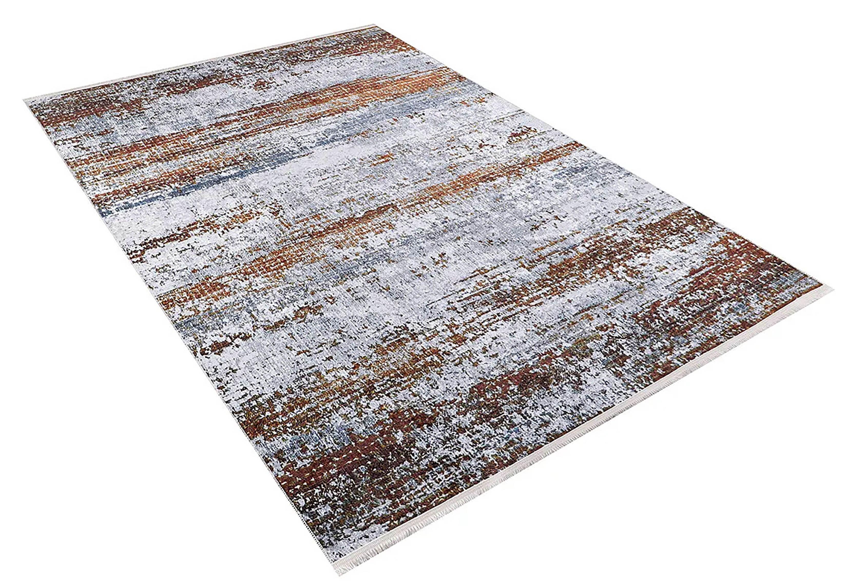 Gri Turuncu Modern Halı