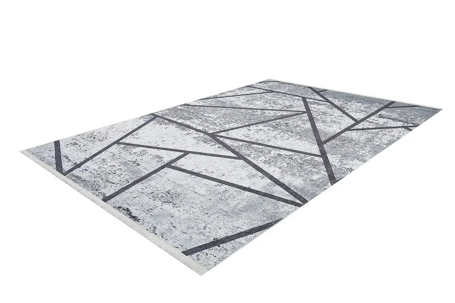 Gri ve Beyaz Geometrik Abstre Halı