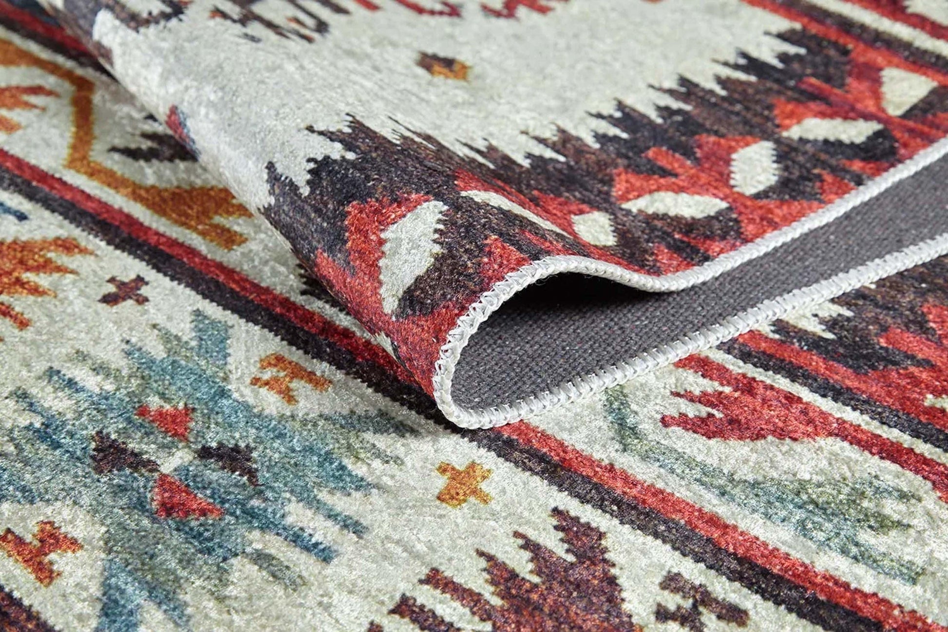 Güneybatı Aztek Desenli Renkli Kilim Halı