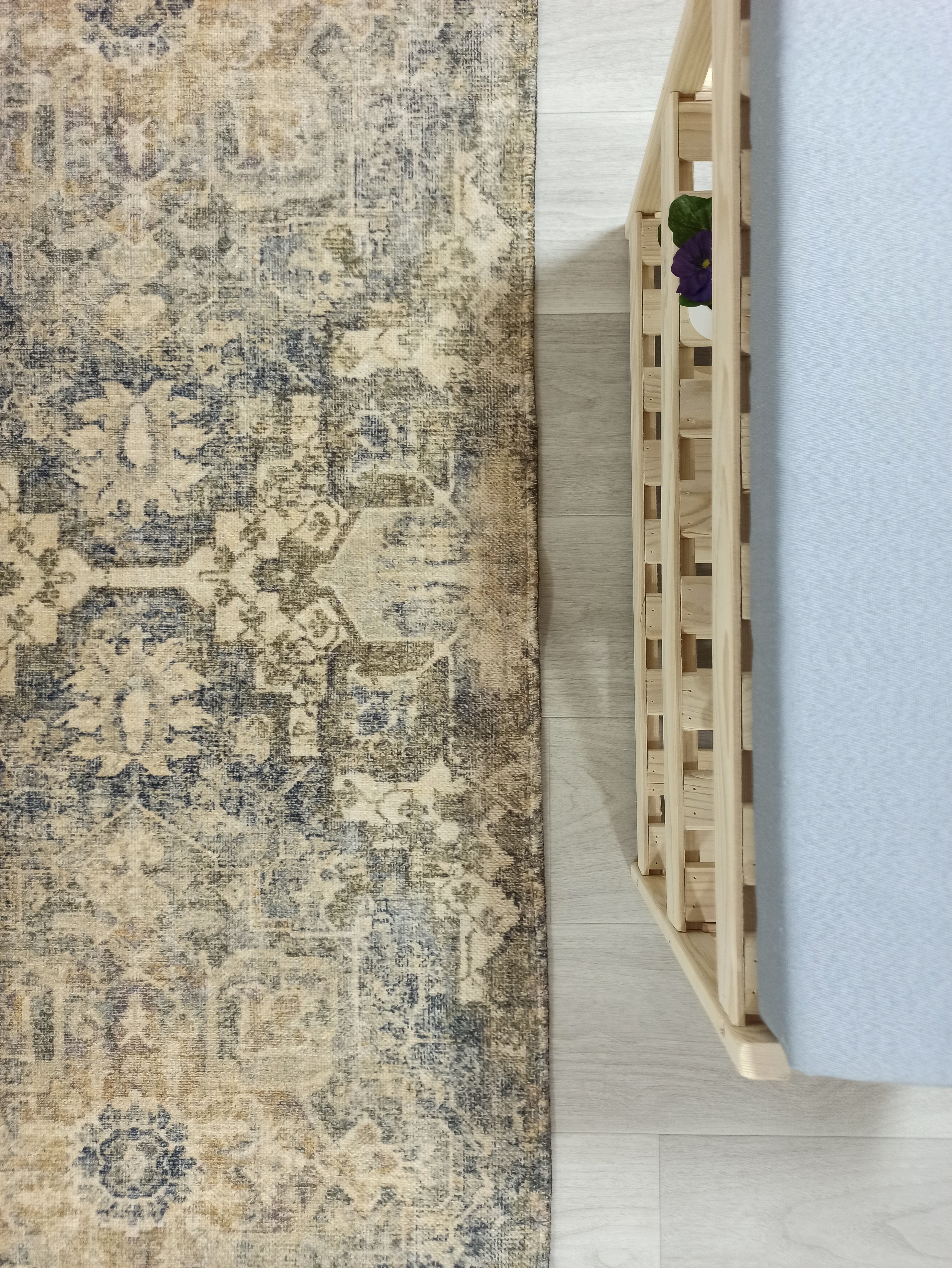 Gray Geometric Patterned Vintage Carpet - CLEARANCE - 4113OU
