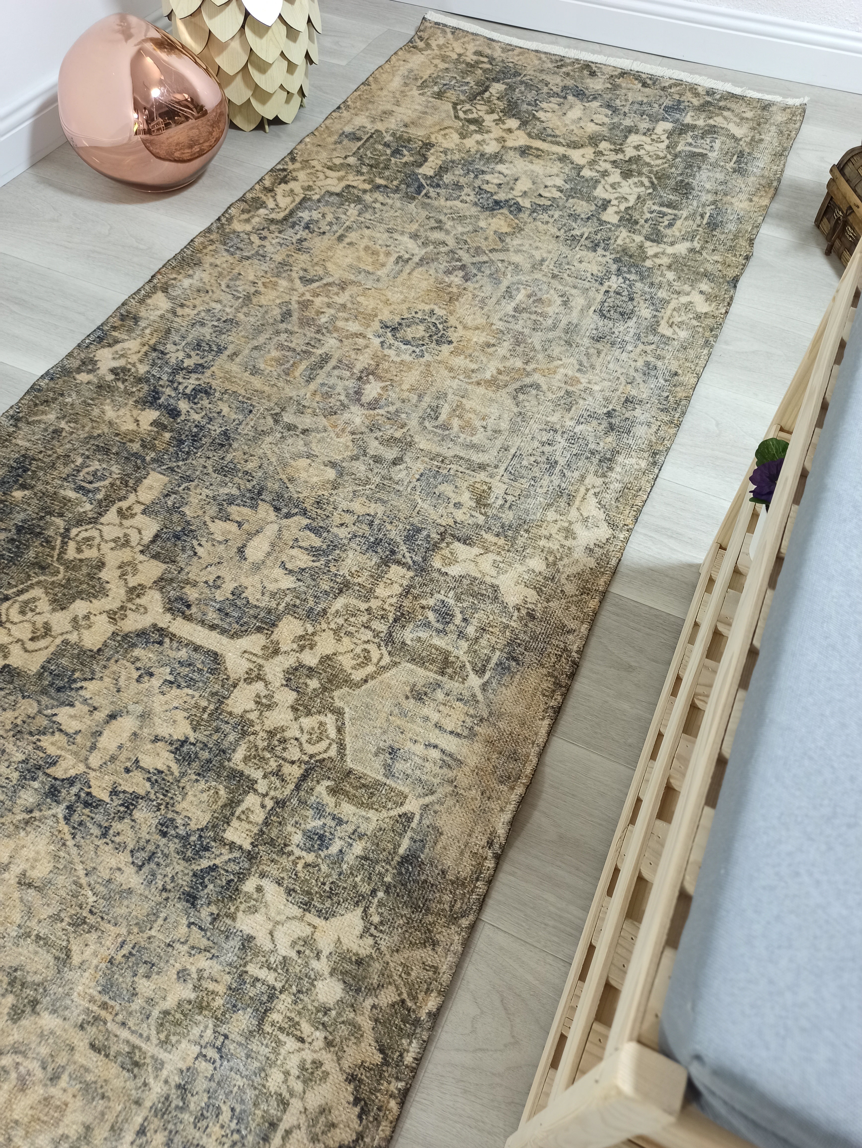 Gray Geometric Patterned Vintage Carpet - CLEARANCE - 4113OU