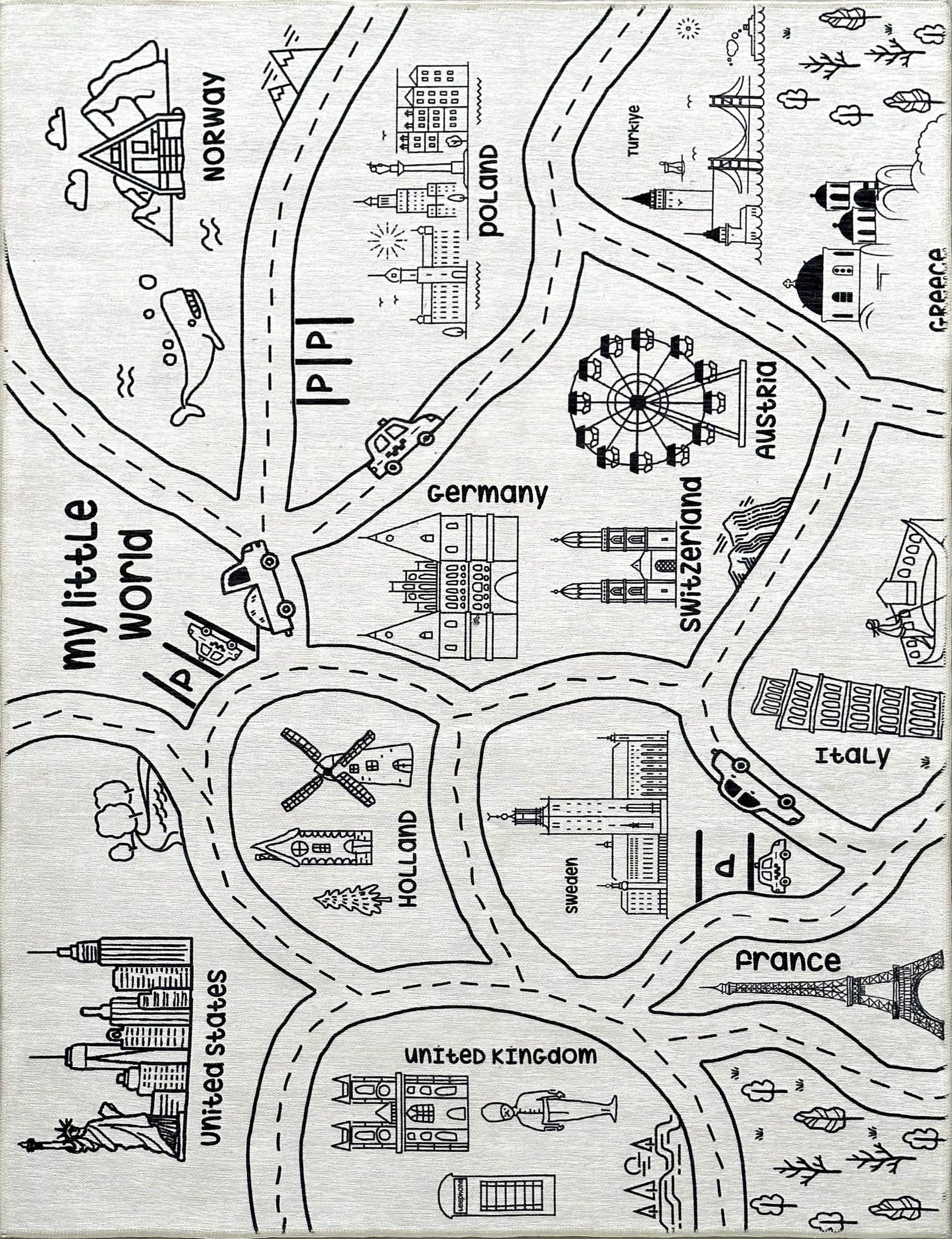 Traffic Themed Children's Rug