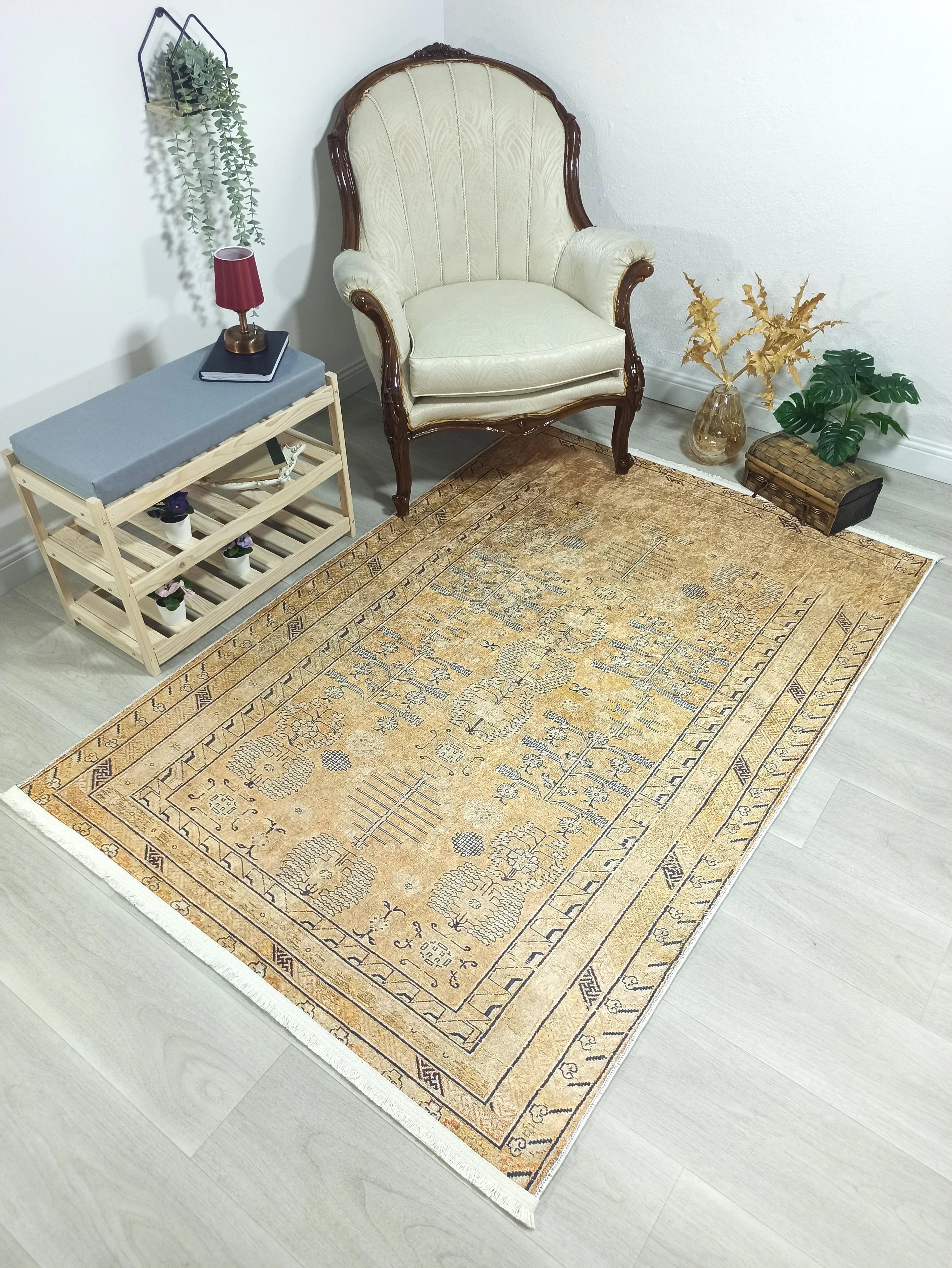 İran Bej Sarı Vintage Halı