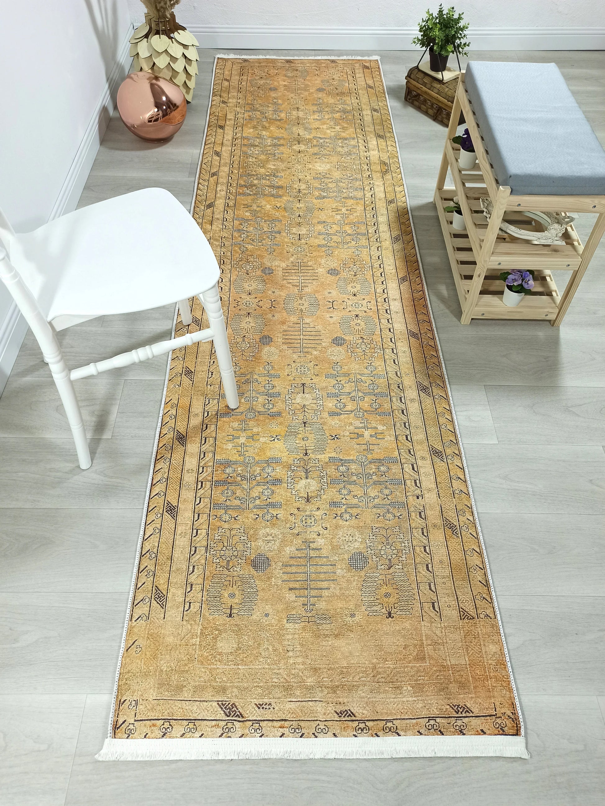 İran Bej Sarı Vintage Halı