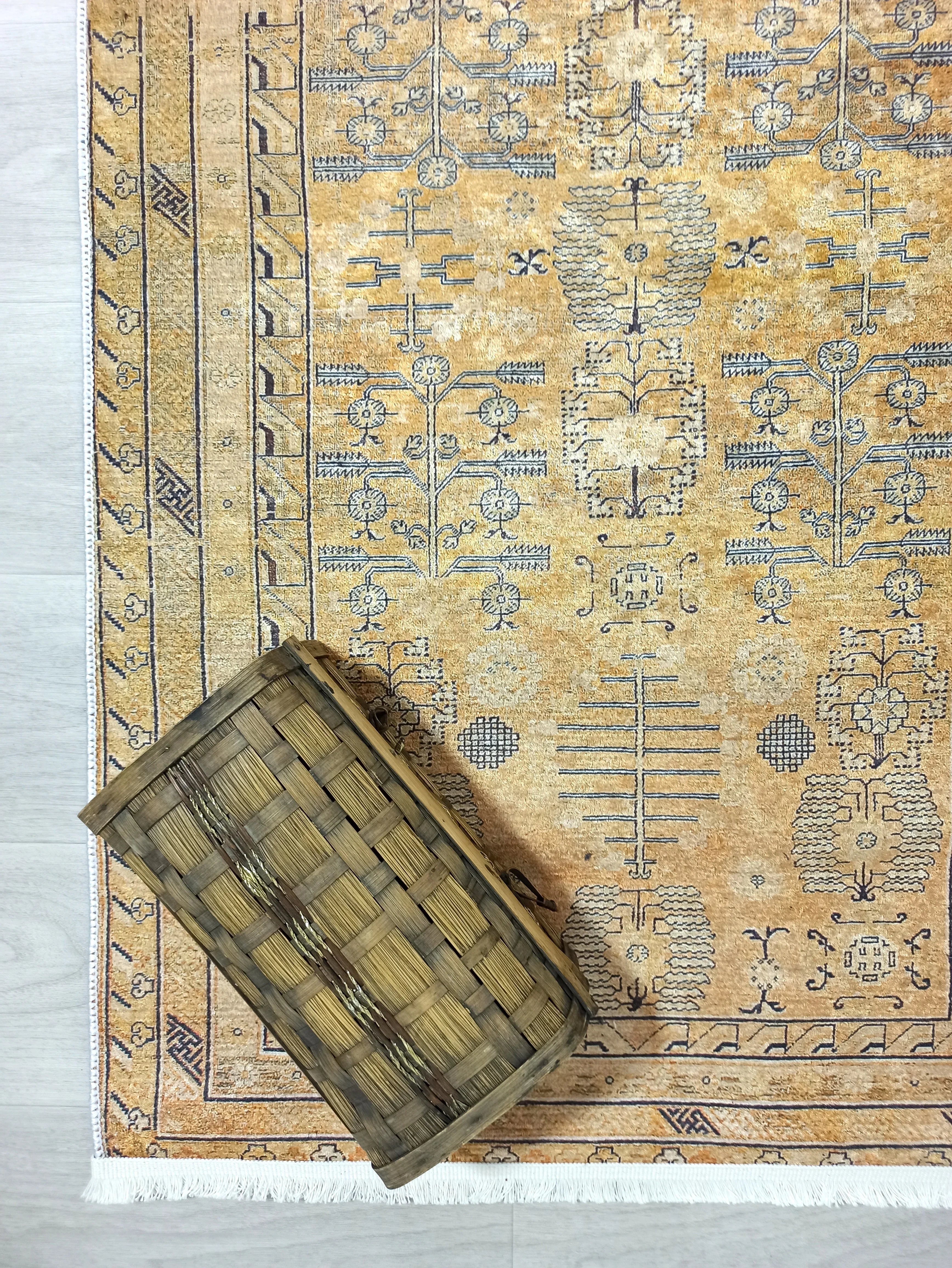 İran Bej Sarı Vintage Halı