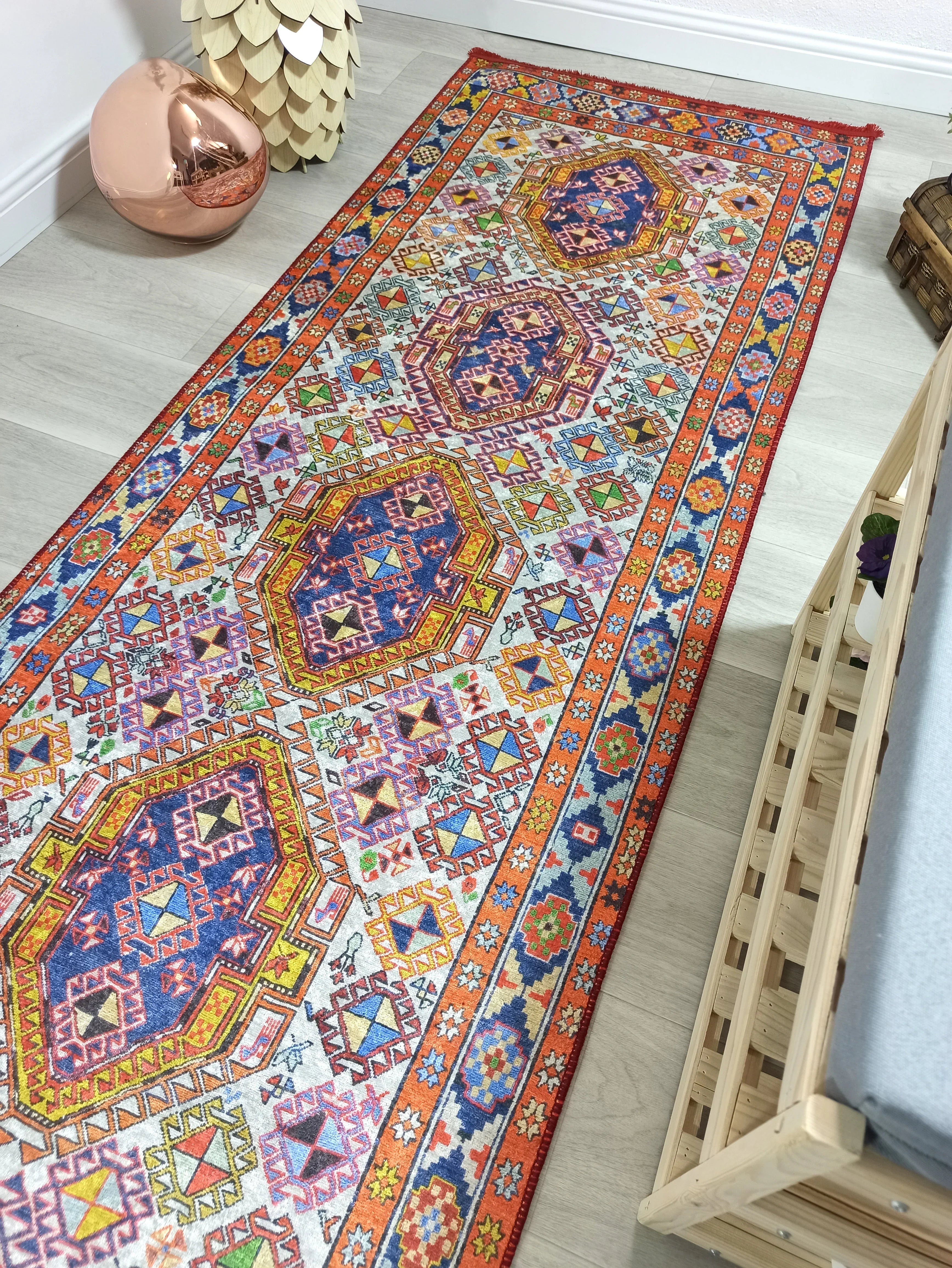 İran Doğal Bej Renkli Vintage Halı