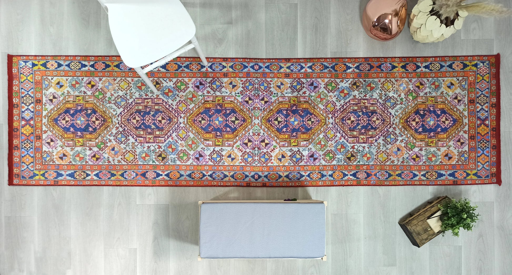 İran Doğal Bej Renkli Vintage Halı
