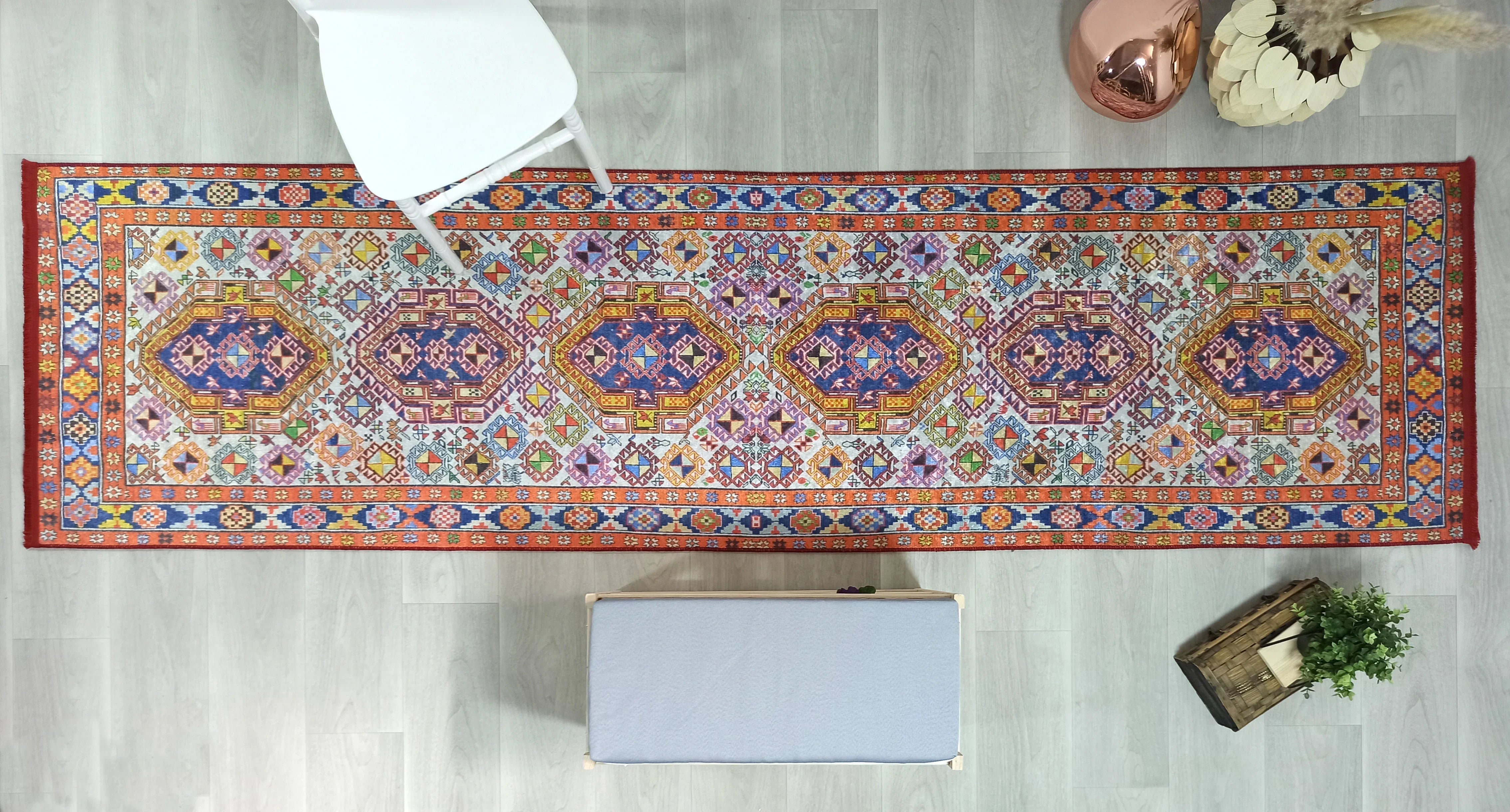 İran Doğal Bej Renkli Vintage Halı