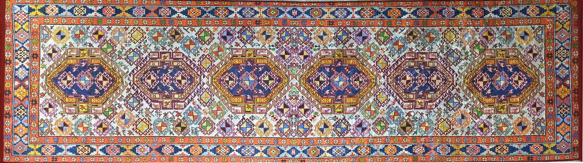 İran Doğal Bej Renkli Vintage Halı