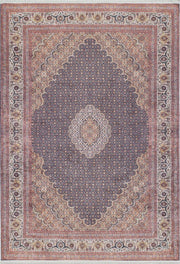 İran Kırmızı, Bej & Koyu Lacivert Madalyon Desenli Halı