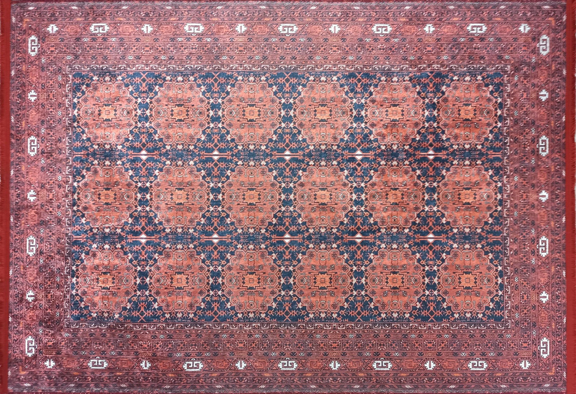 İran Kırmızı Geometrik Desenli Halı