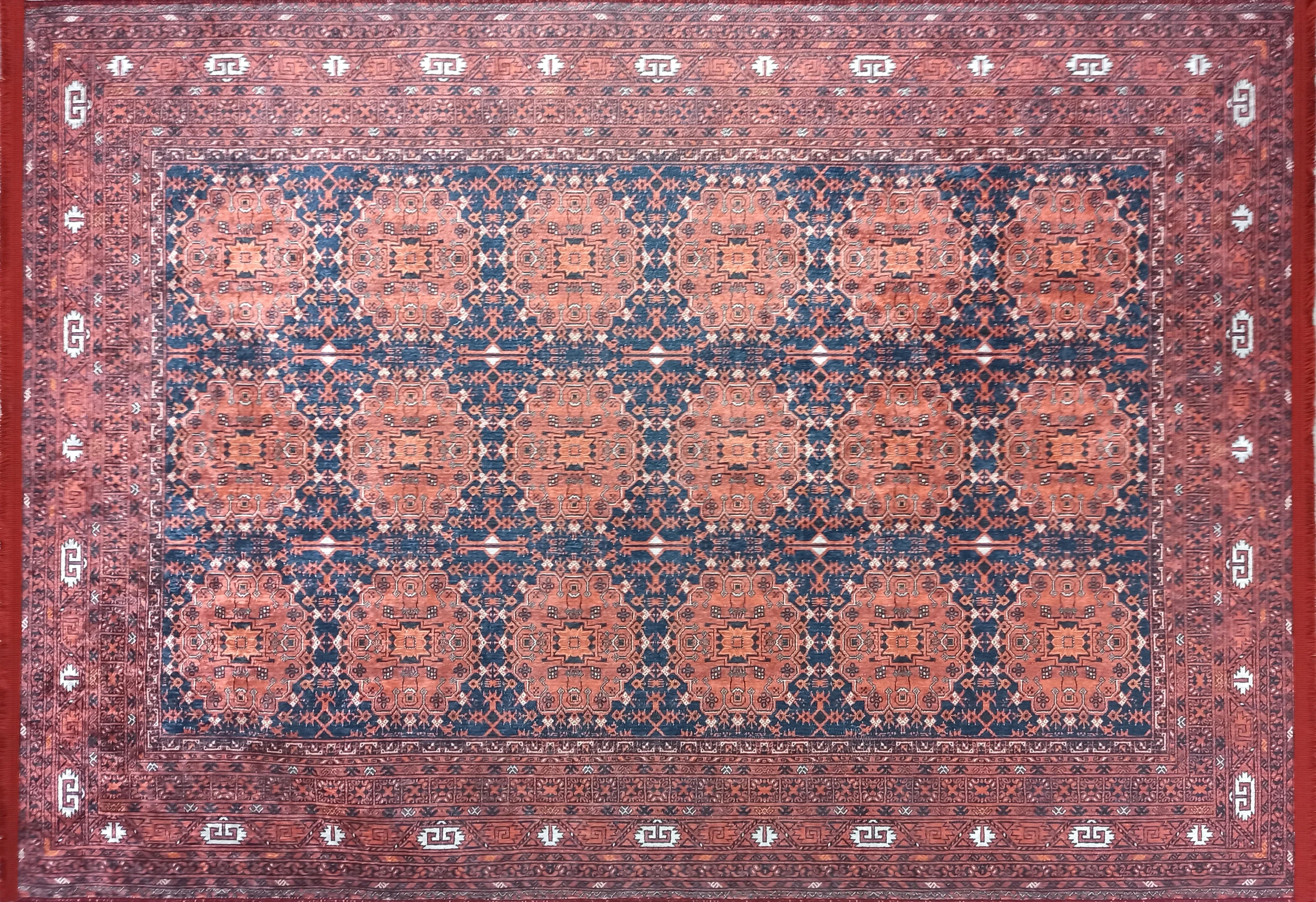 İran Kırmızı Geometrik Desenli Halı