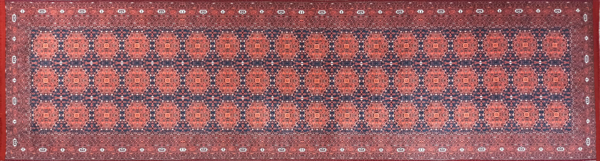 İran Kırmızı Geometrik Desenli Halı