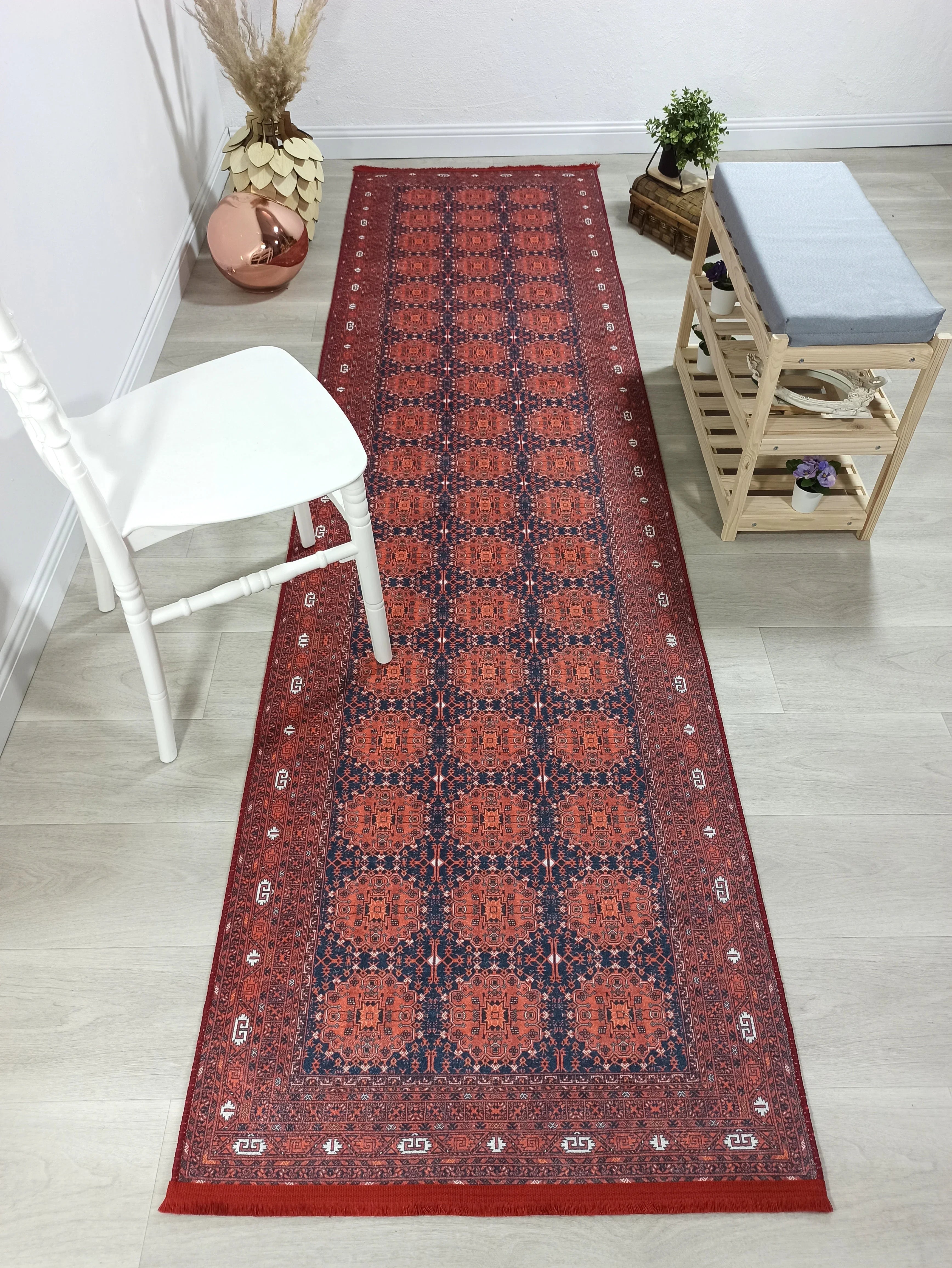 İran Kırmızı Geometrik Desenli Halı