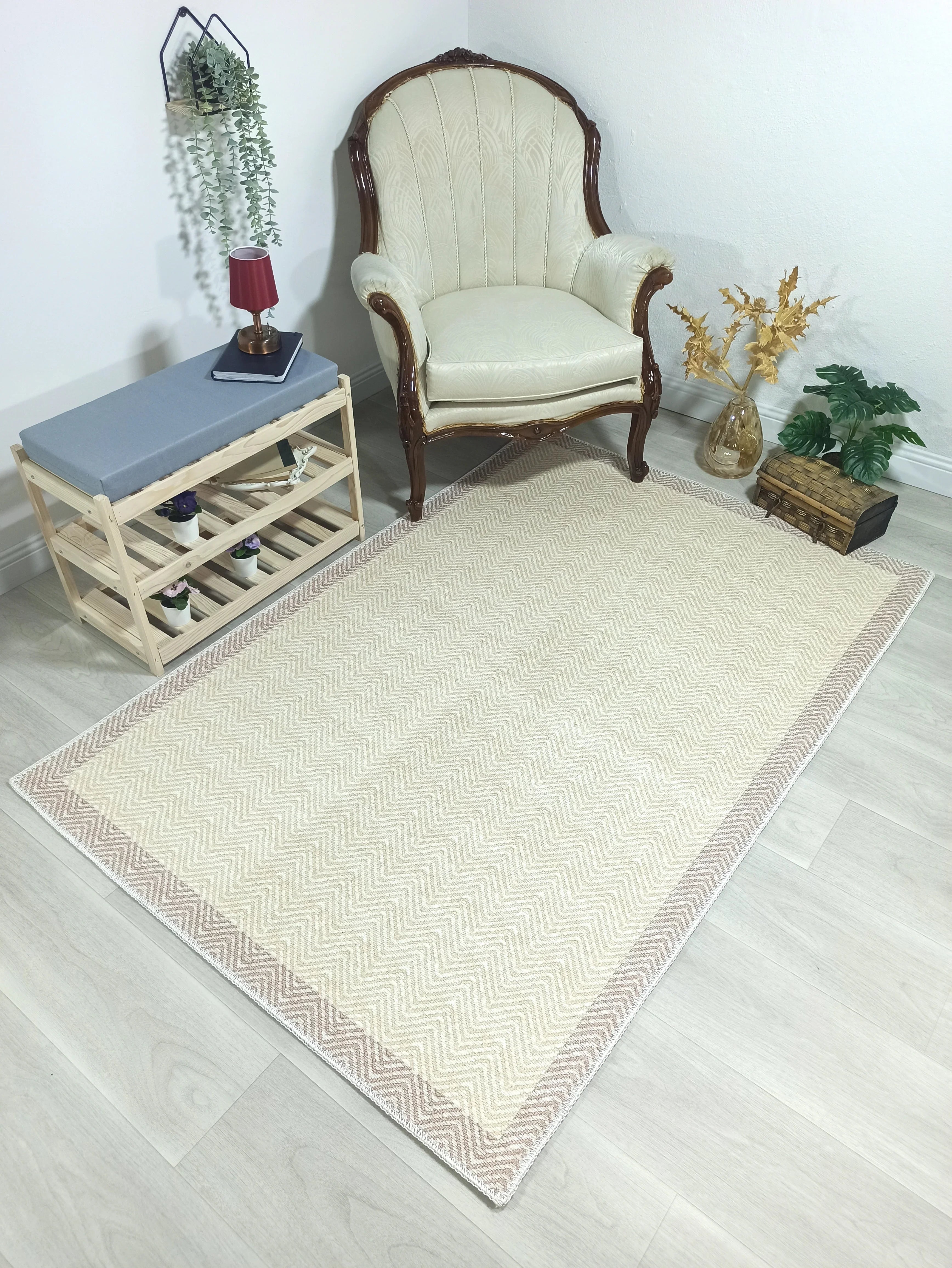 İskandinav Modern Bej Halı