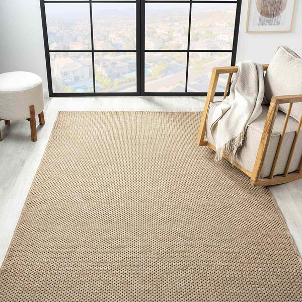 Coffee Beige Black Melange Dotted Modern Rug - L710KCW