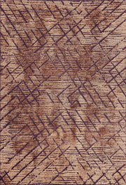 Kahve Tonlu Izgara Desenli Modern Halı